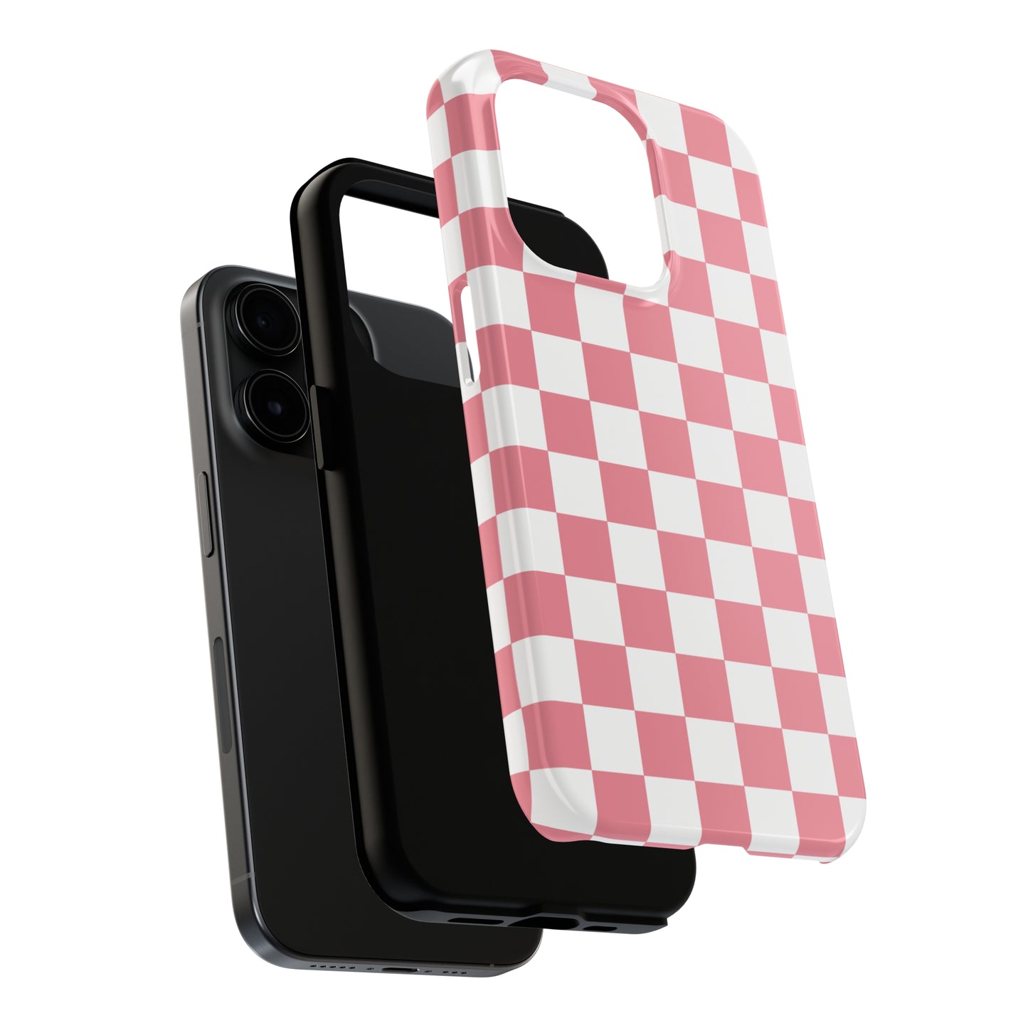 Pink Checkers Tough iPhone Case
