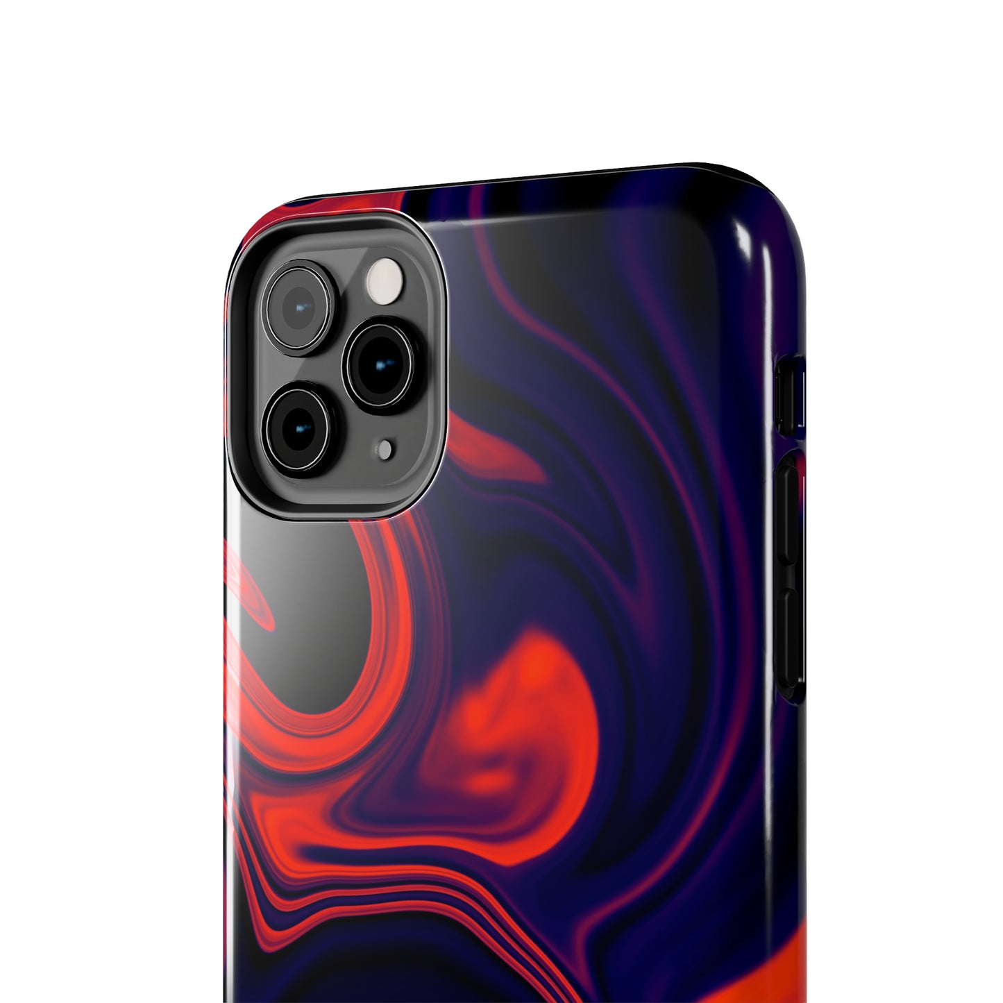 Orange & Navy blue liquid marble pattern Tough Case
