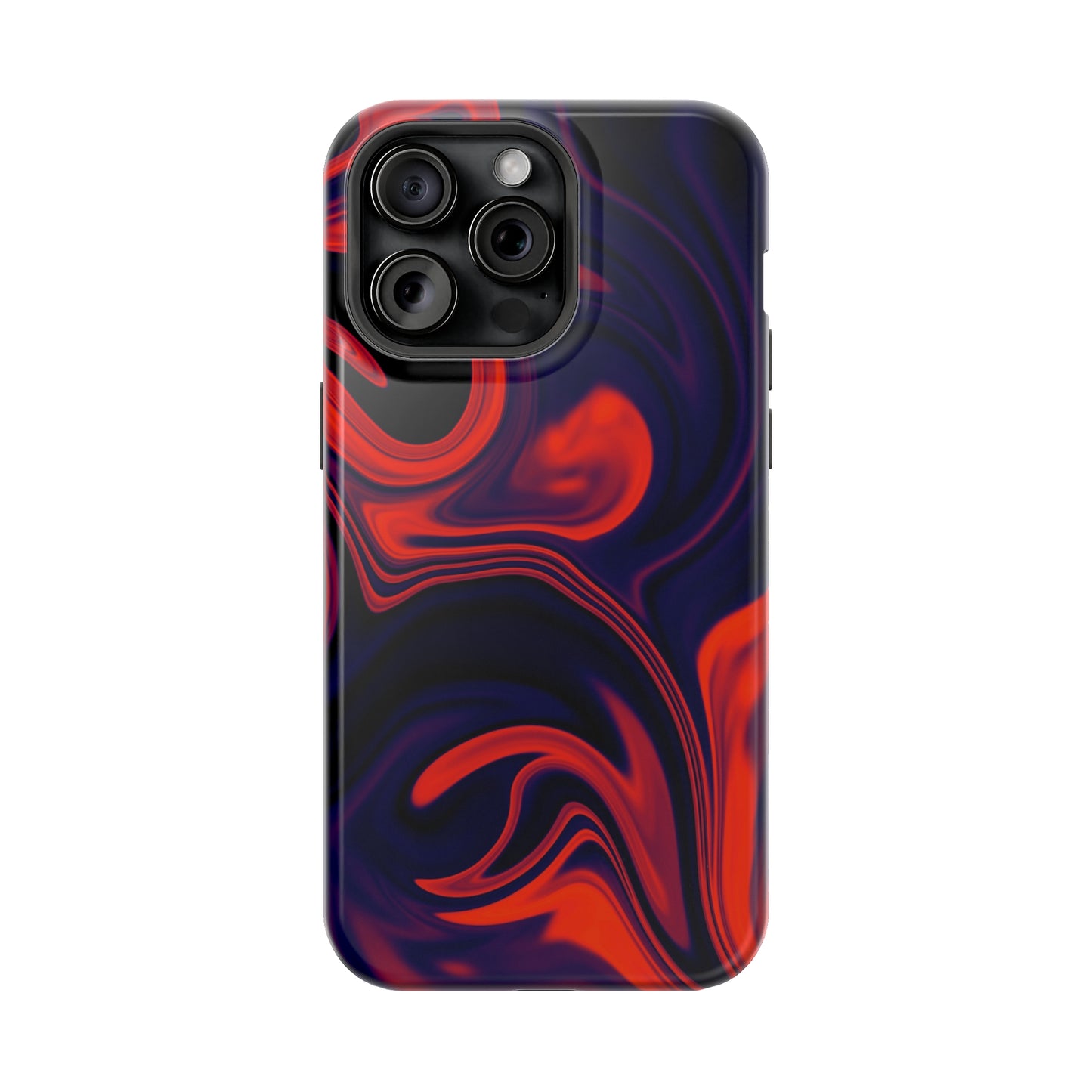 Orange & Navy blue liquid marble pattern MagSafe Tough Case