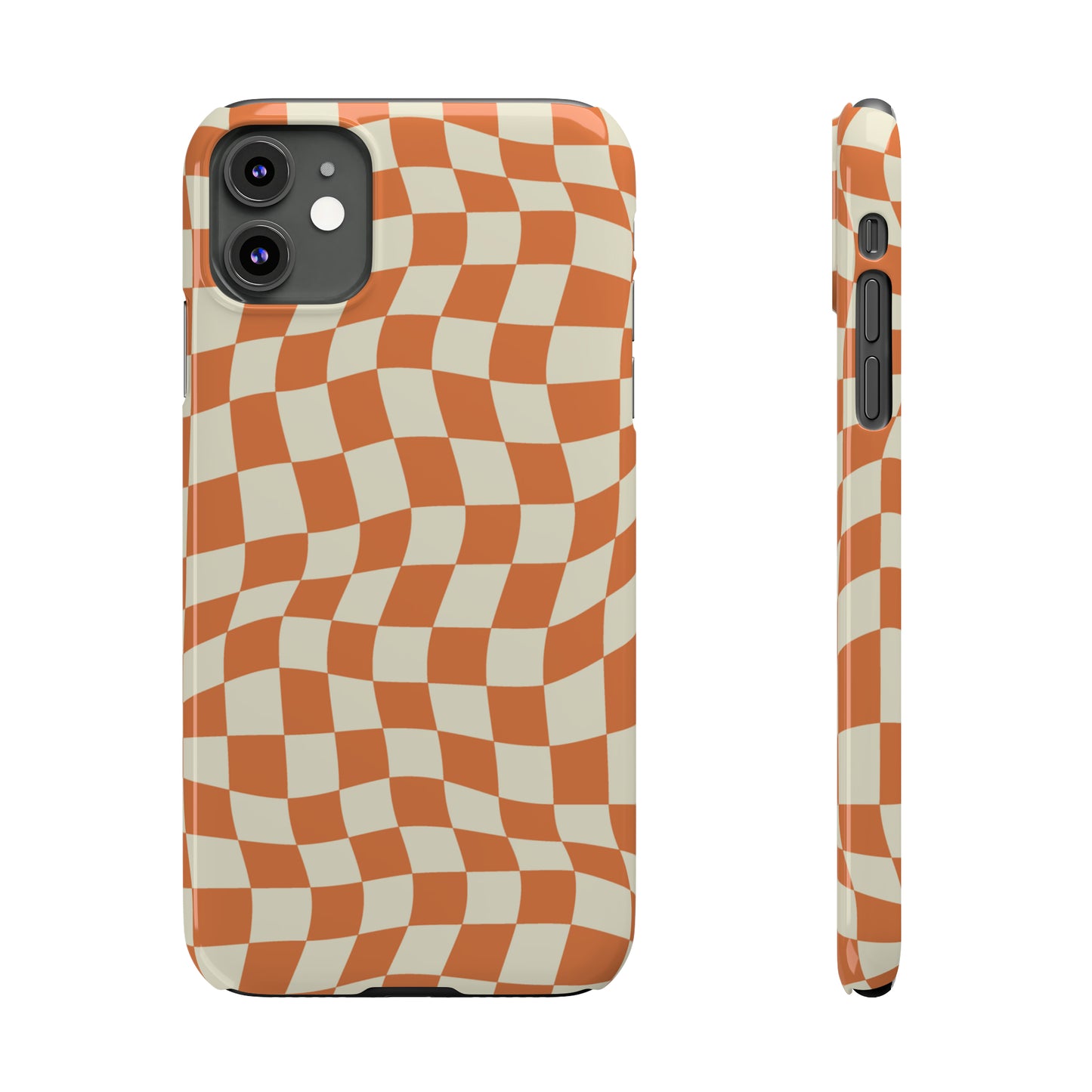 Retro Orange Peel Crazy Checkers Snap Case