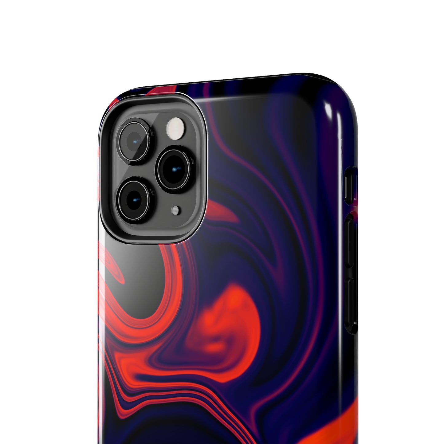 Orange & Navy blue liquid marble pattern Tough Case