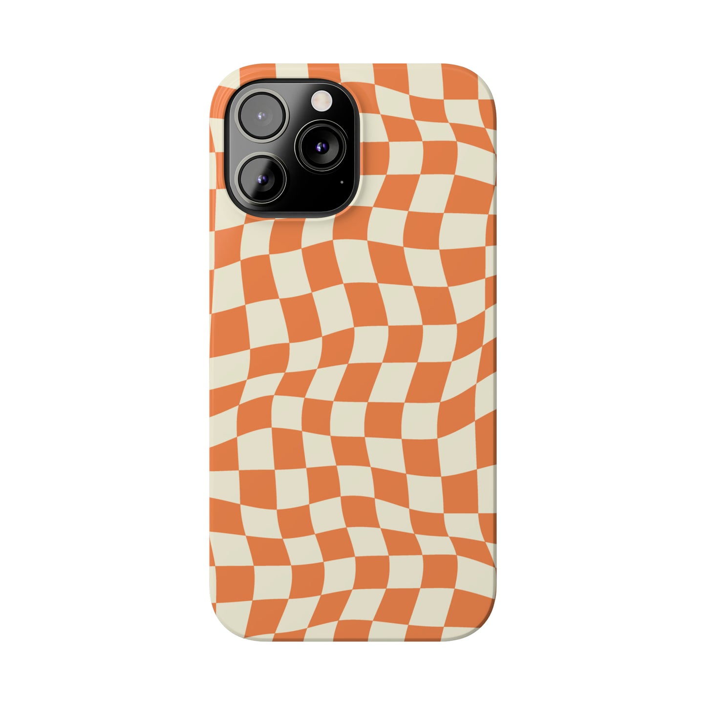 Retro Orange Peel Crazy Checkers Snap Case