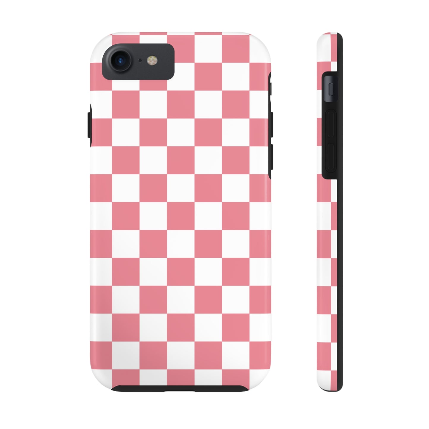 Pink Checkers Tough iPhone Case