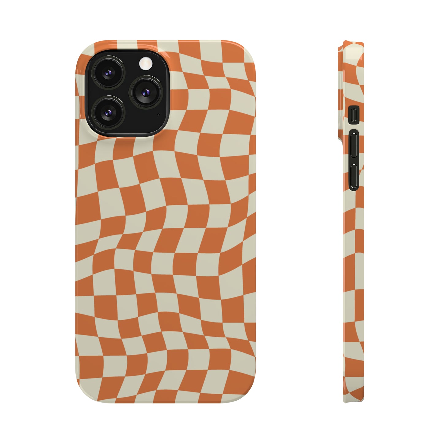 Retro Orange Peel Crazy Checkers Snap Case