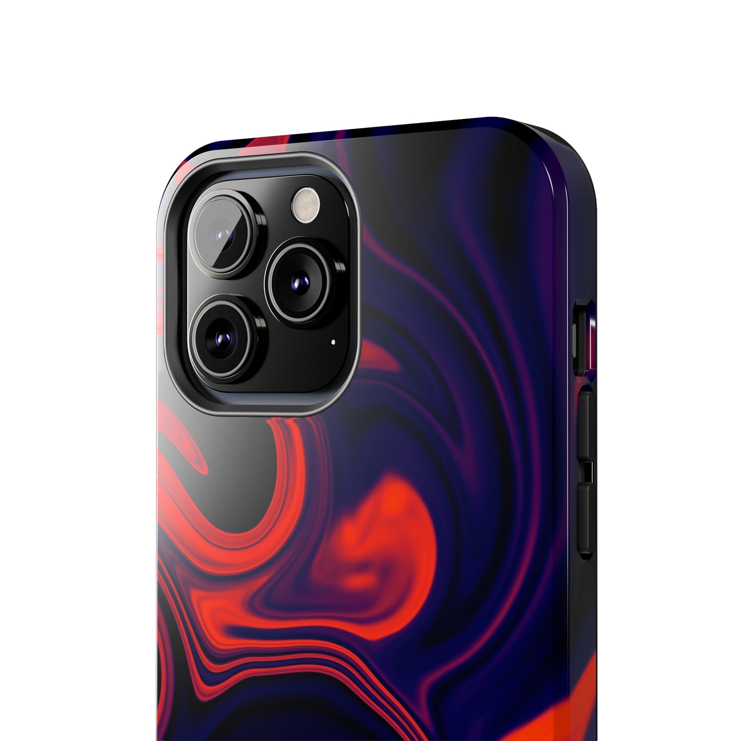 Orange & Navy blue liquid marble pattern Tough Case
