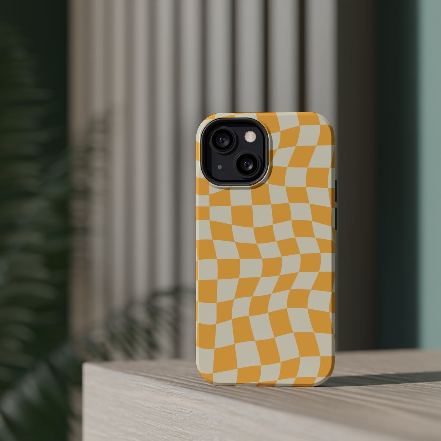 Lime Crazy Checkers MagSafe Tough Case