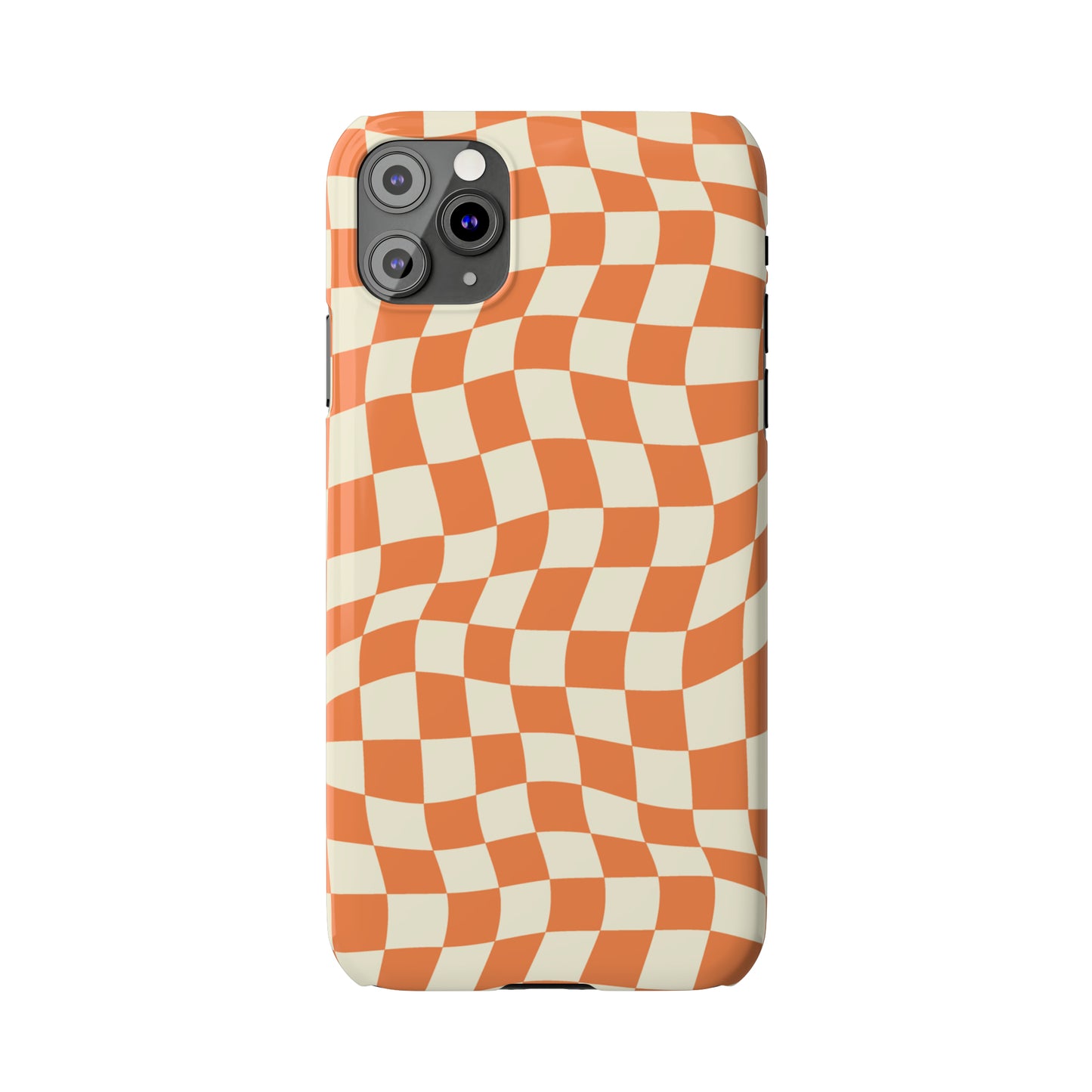 Retro Orange Peel Crazy Checkers Snap Case