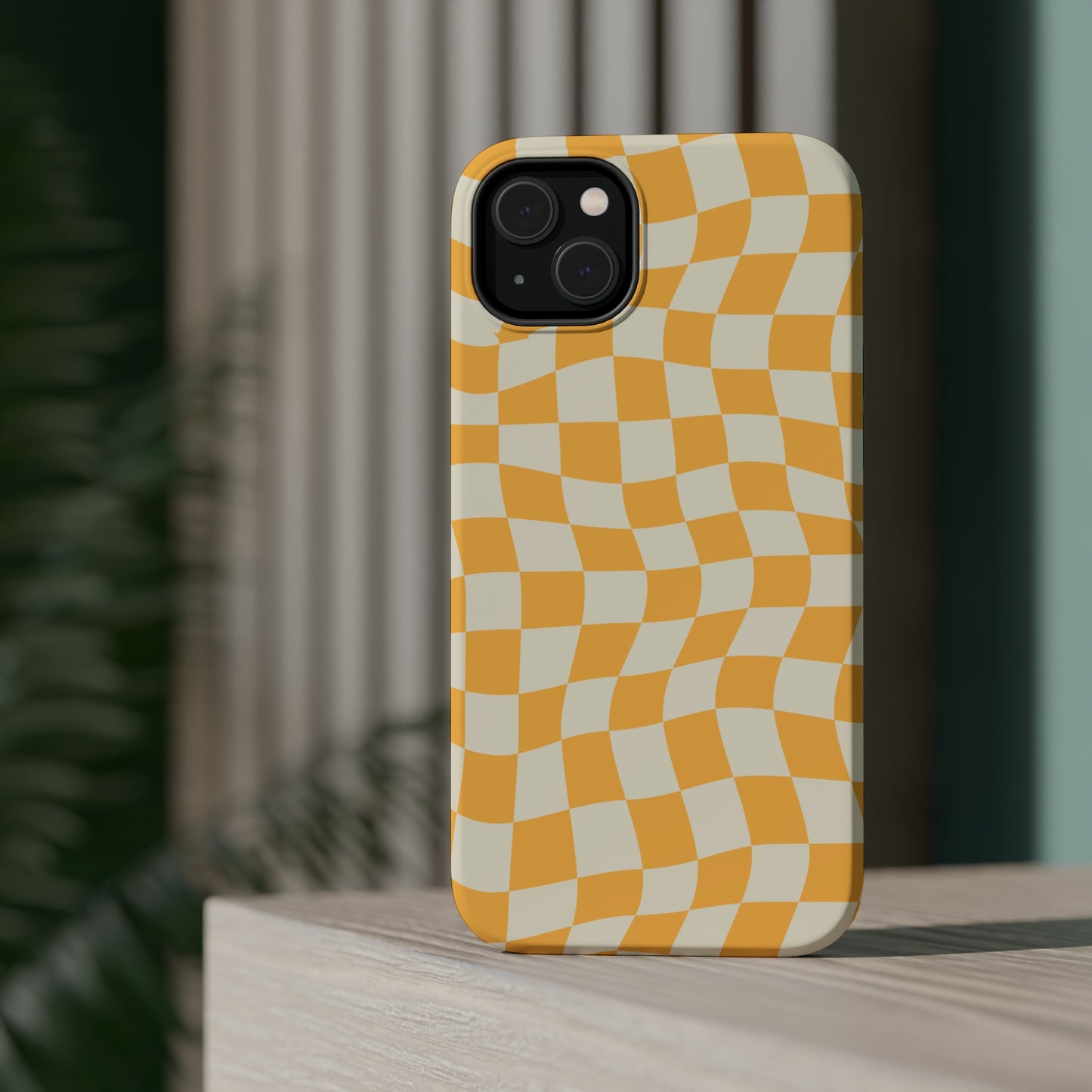 Lime Crazy Checkers MagSafe Tough Case