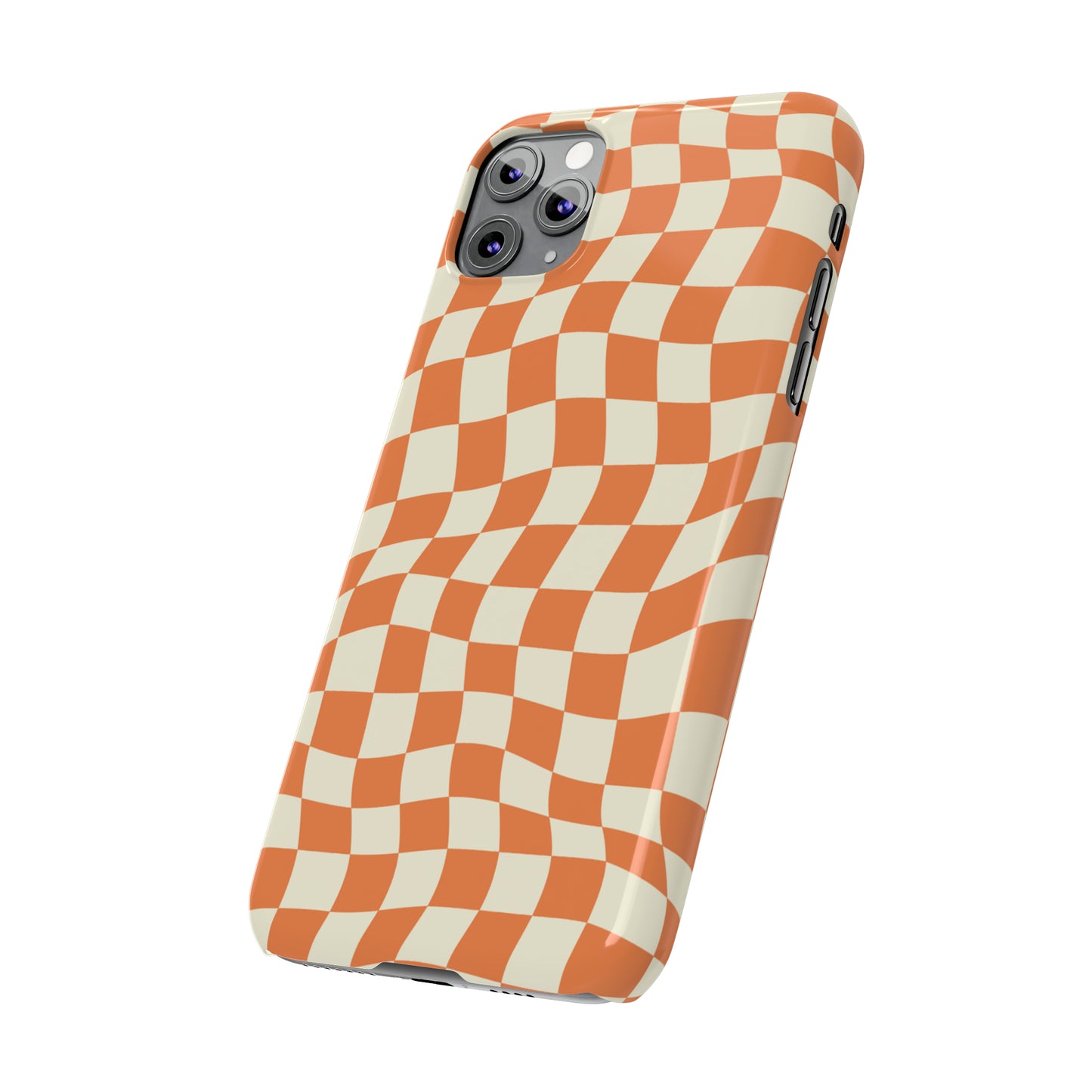 Retro Orange Peel Crazy Checkers Snap Case