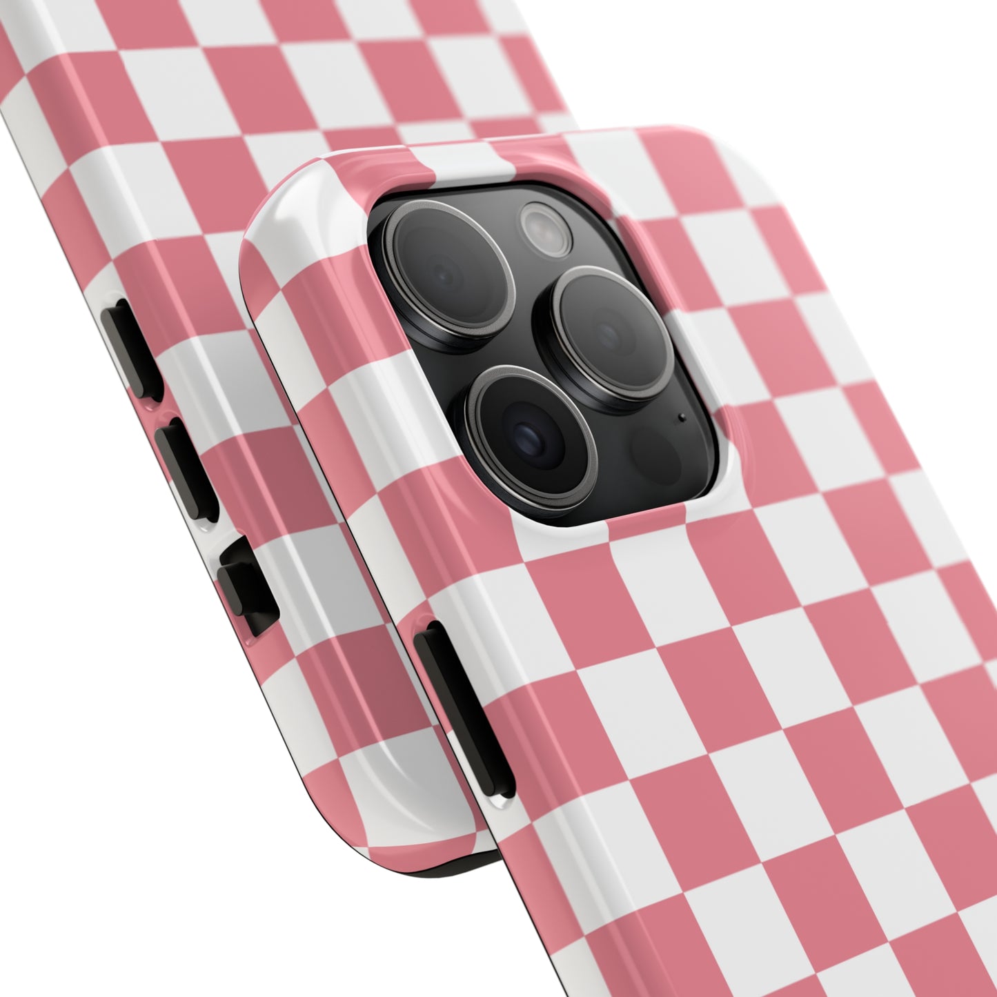 Pink Checkers Tough iPhone Case
