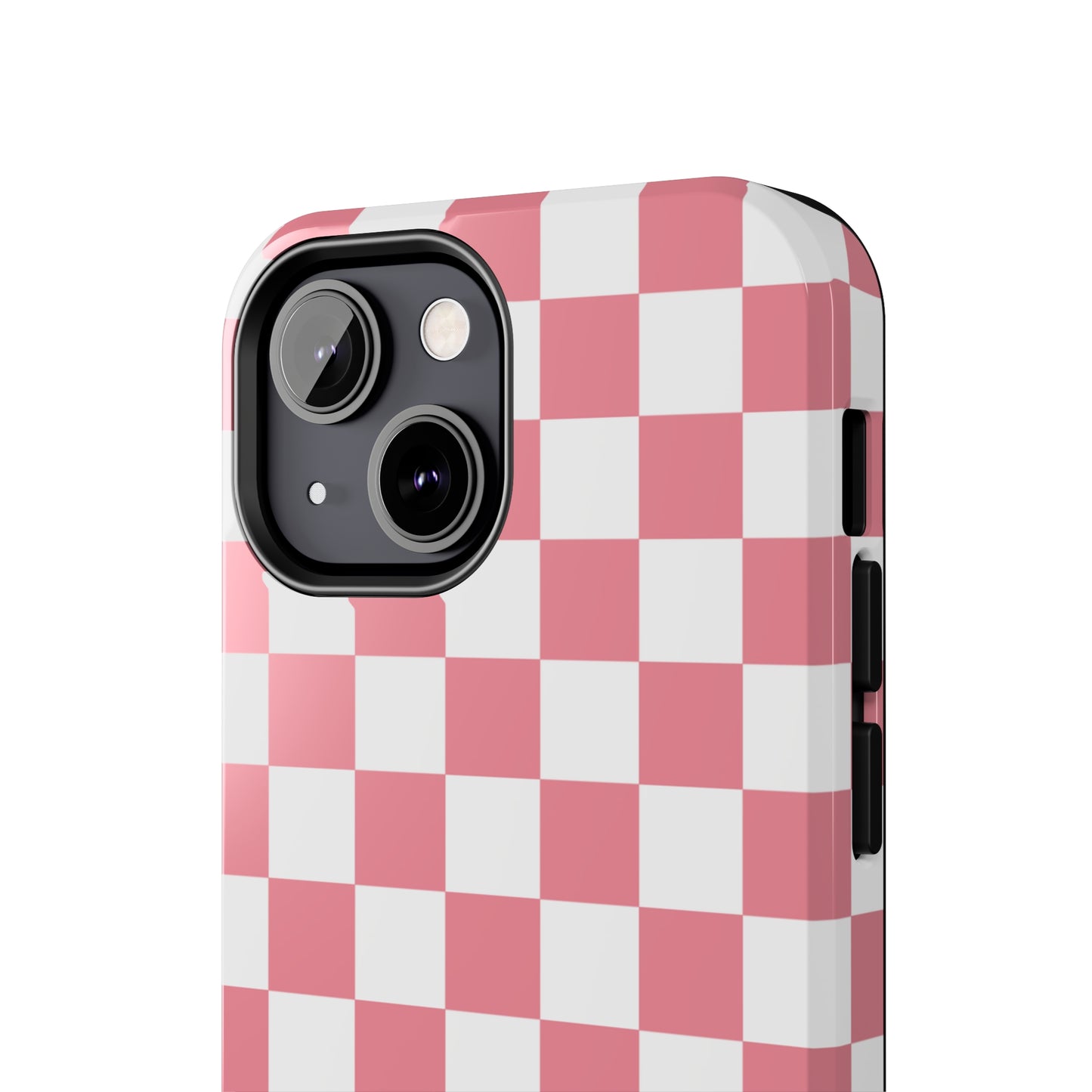 Pink Checkers Tough iPhone Case