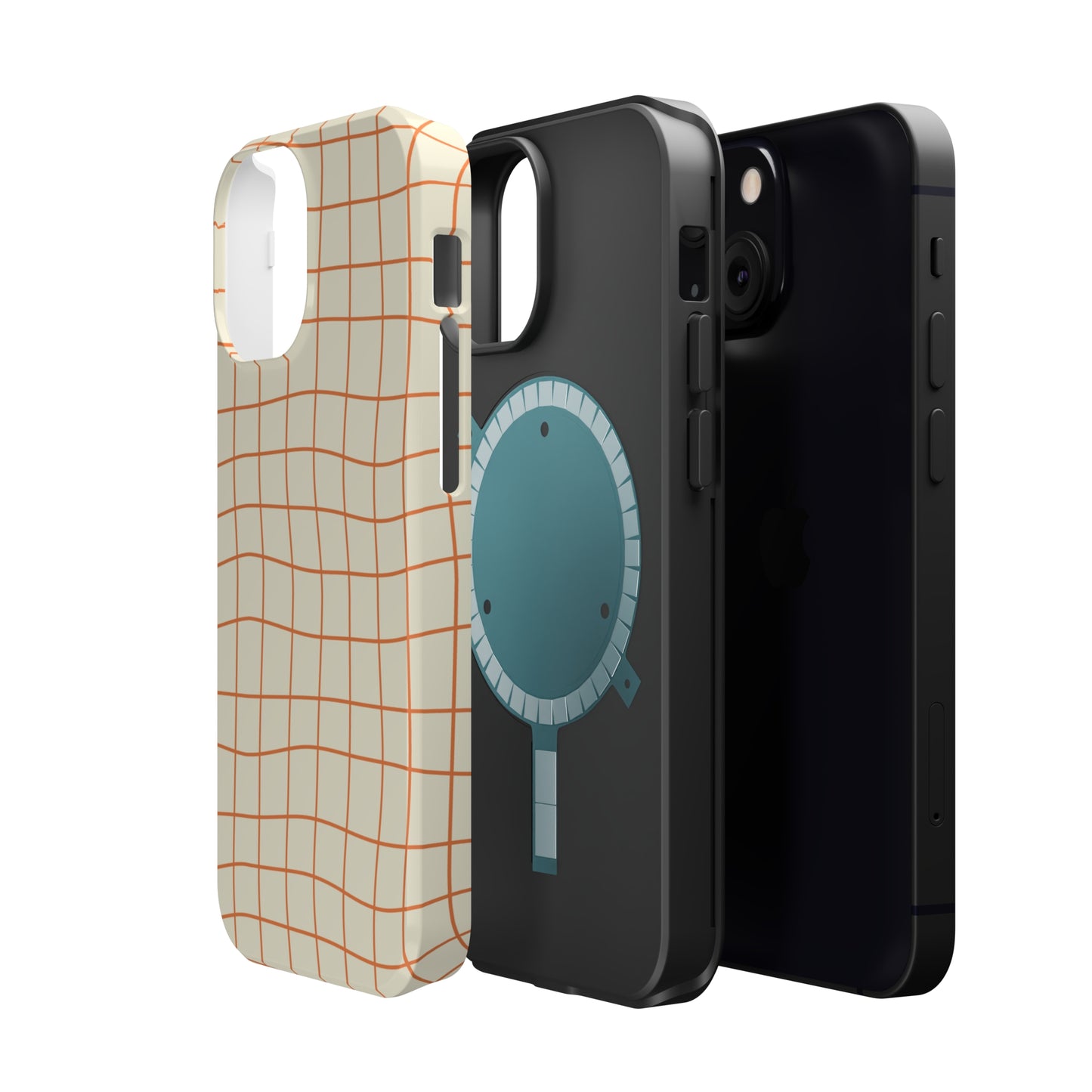 Soft Beige Dizzy Grid MagSafe Tough Case