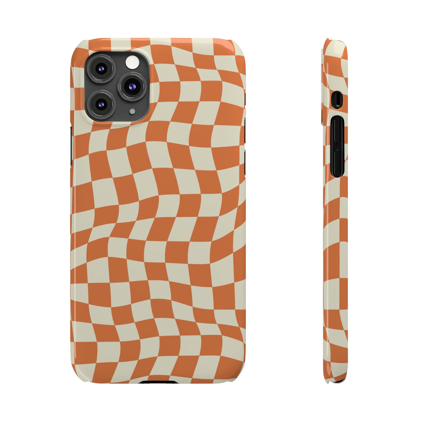 Retro Orange Peel Crazy Checkers Snap Case
