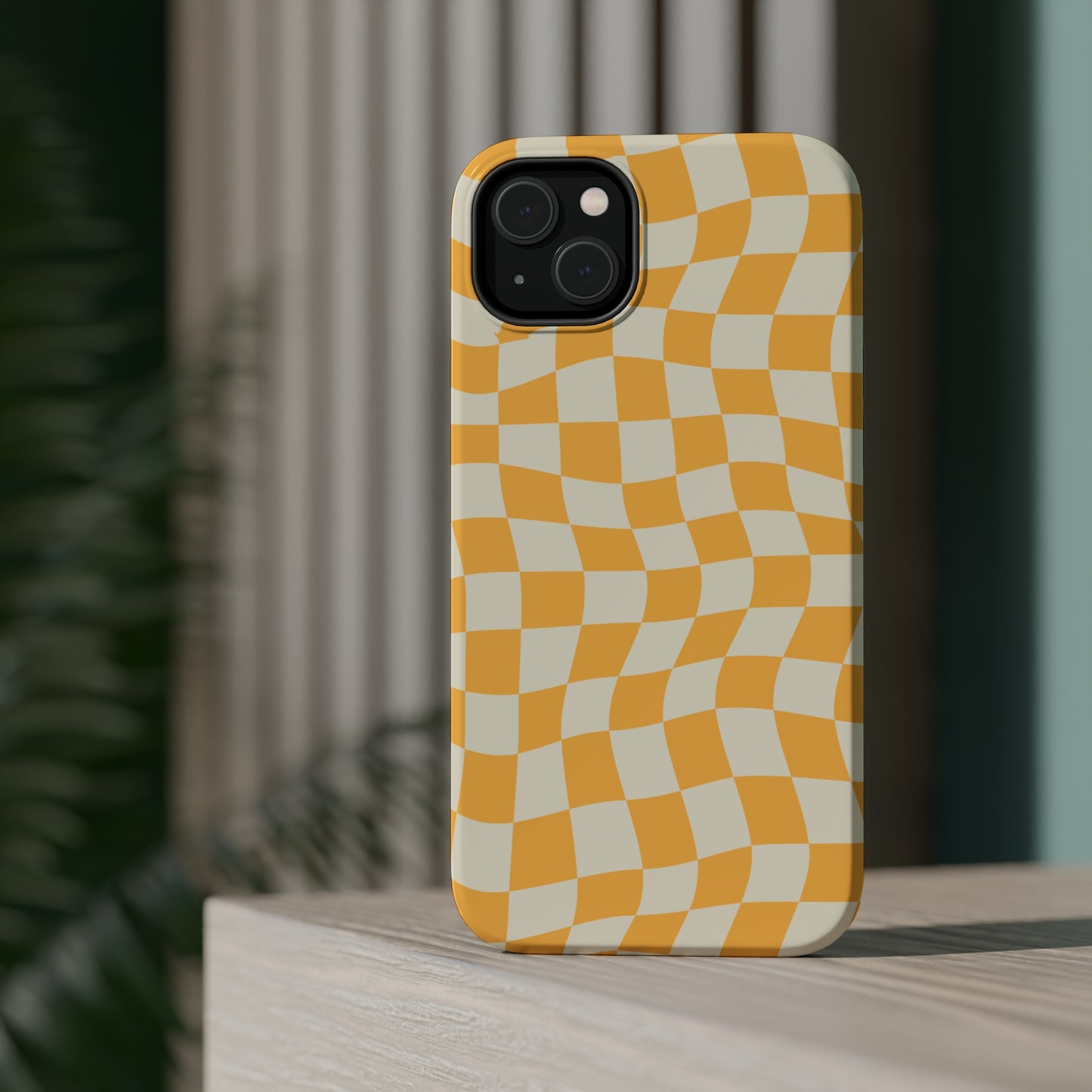 Lime Crazy Checkers MagSafe Tough Case