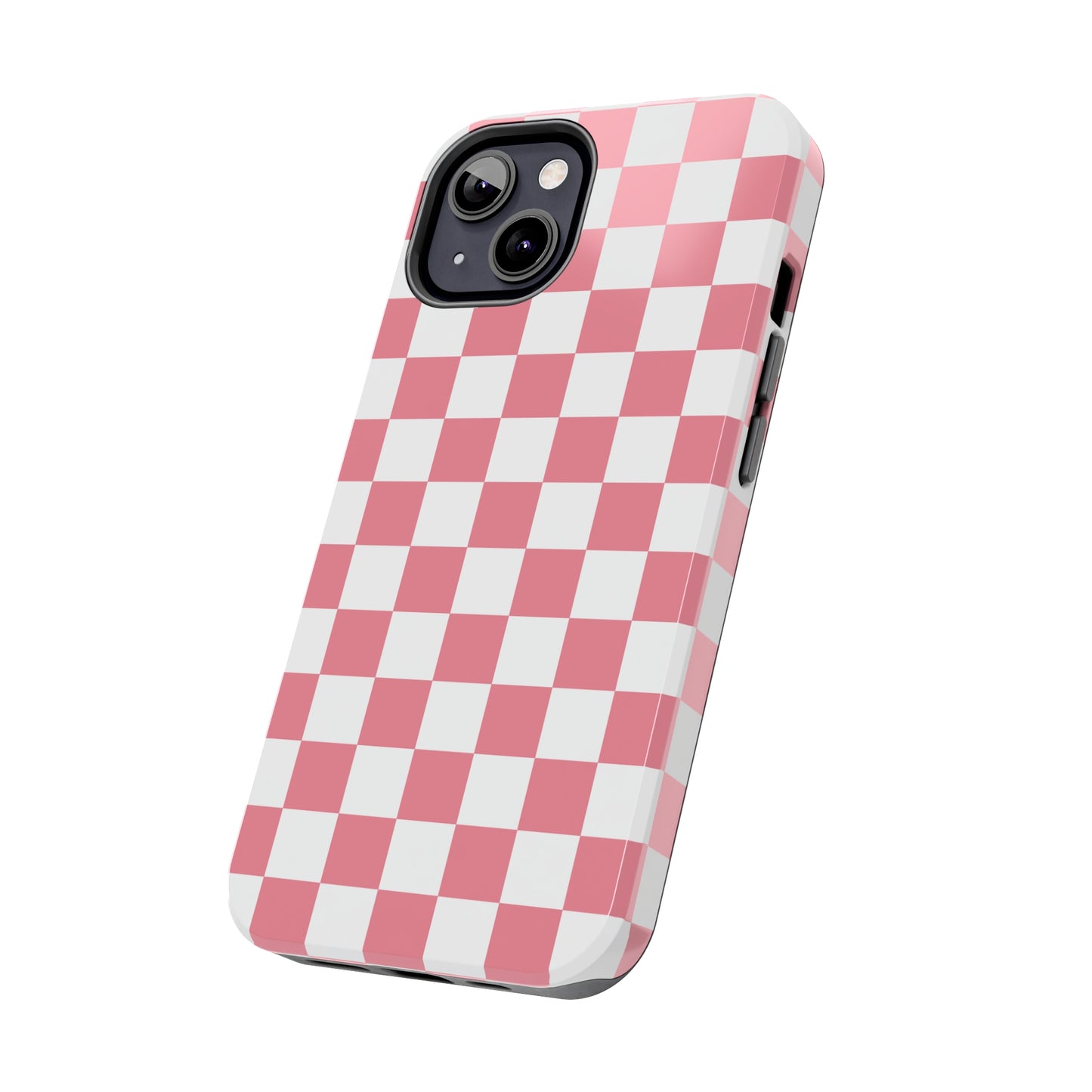 Pink Checkers Tough iPhone Case