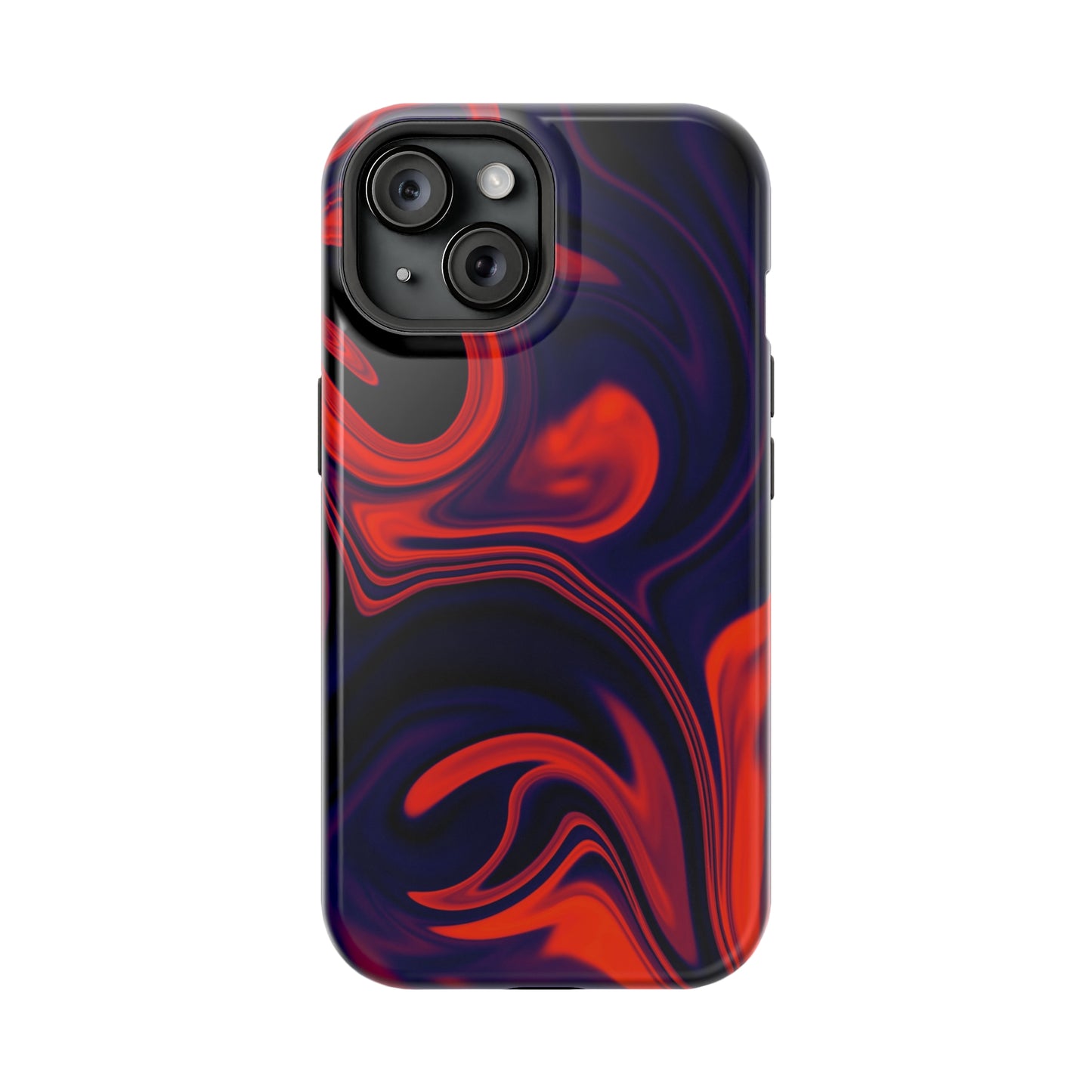 Orange & Navy blue liquid marble pattern MagSafe Tough Case