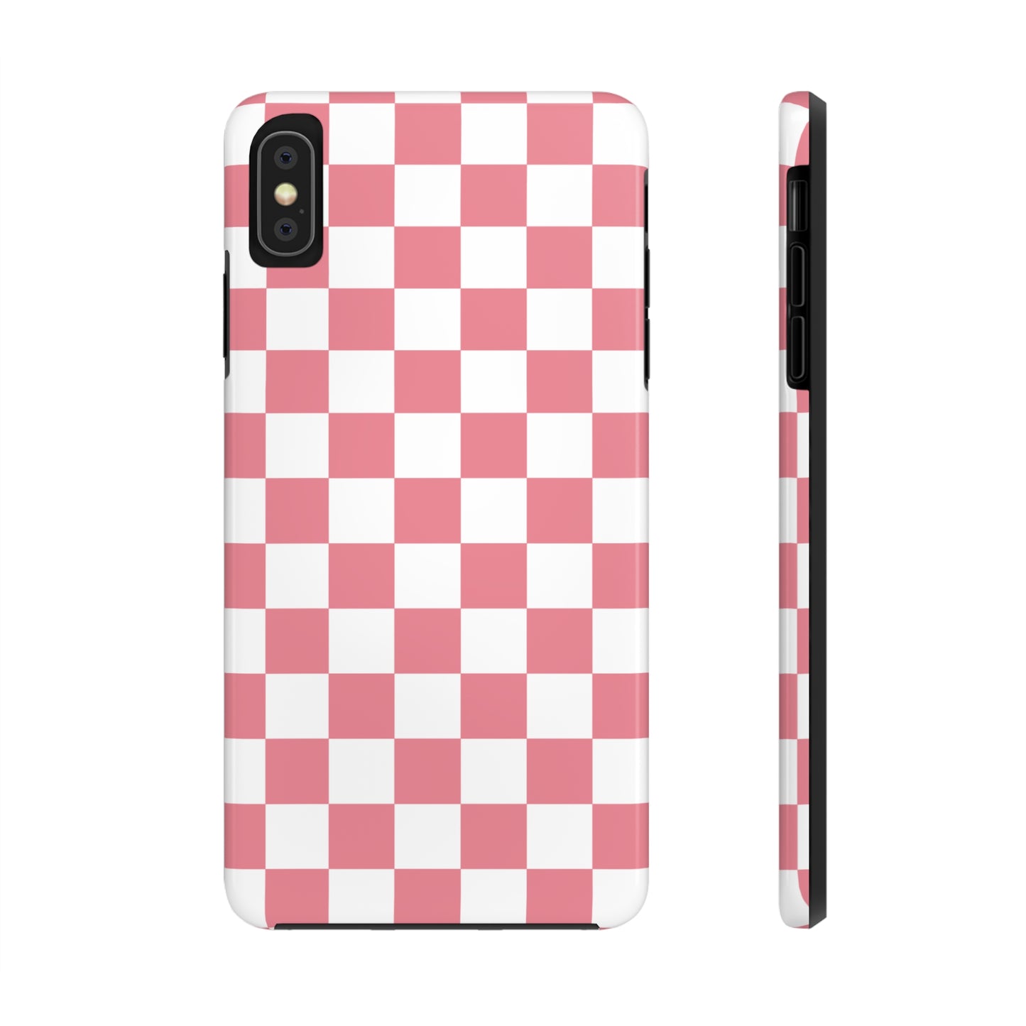 Pink Checkers Tough iPhone Case