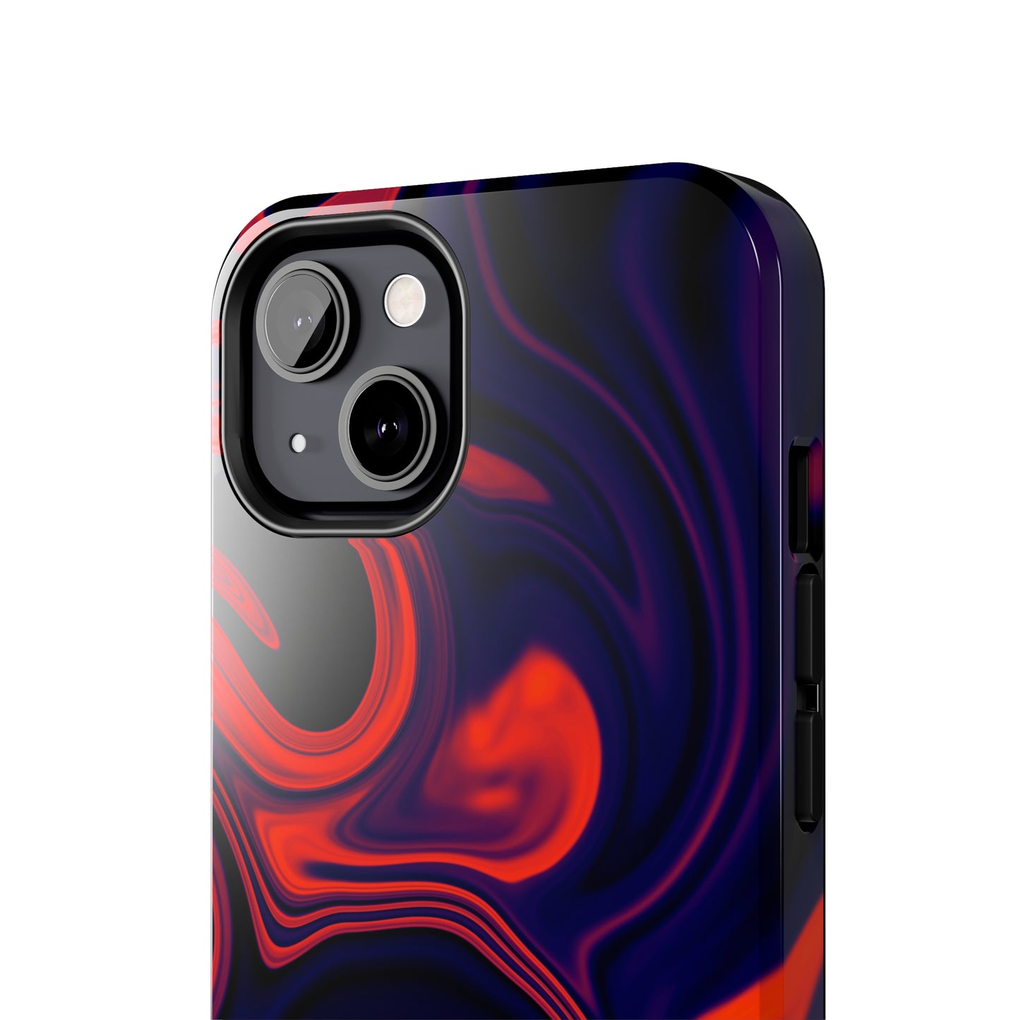 Orange & Navy blue liquid marble pattern Tough Case