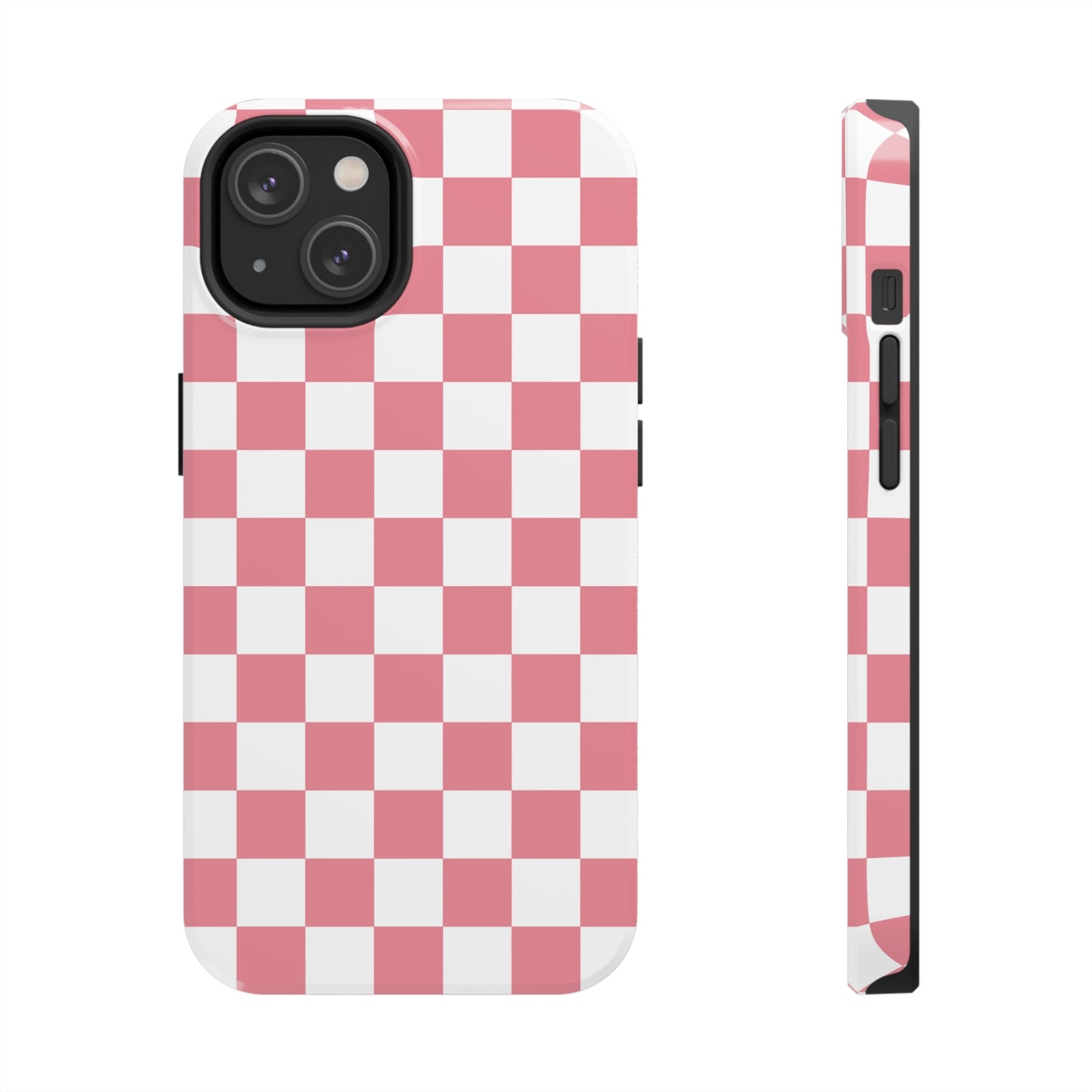 Pink Checkers Tough iPhone Case