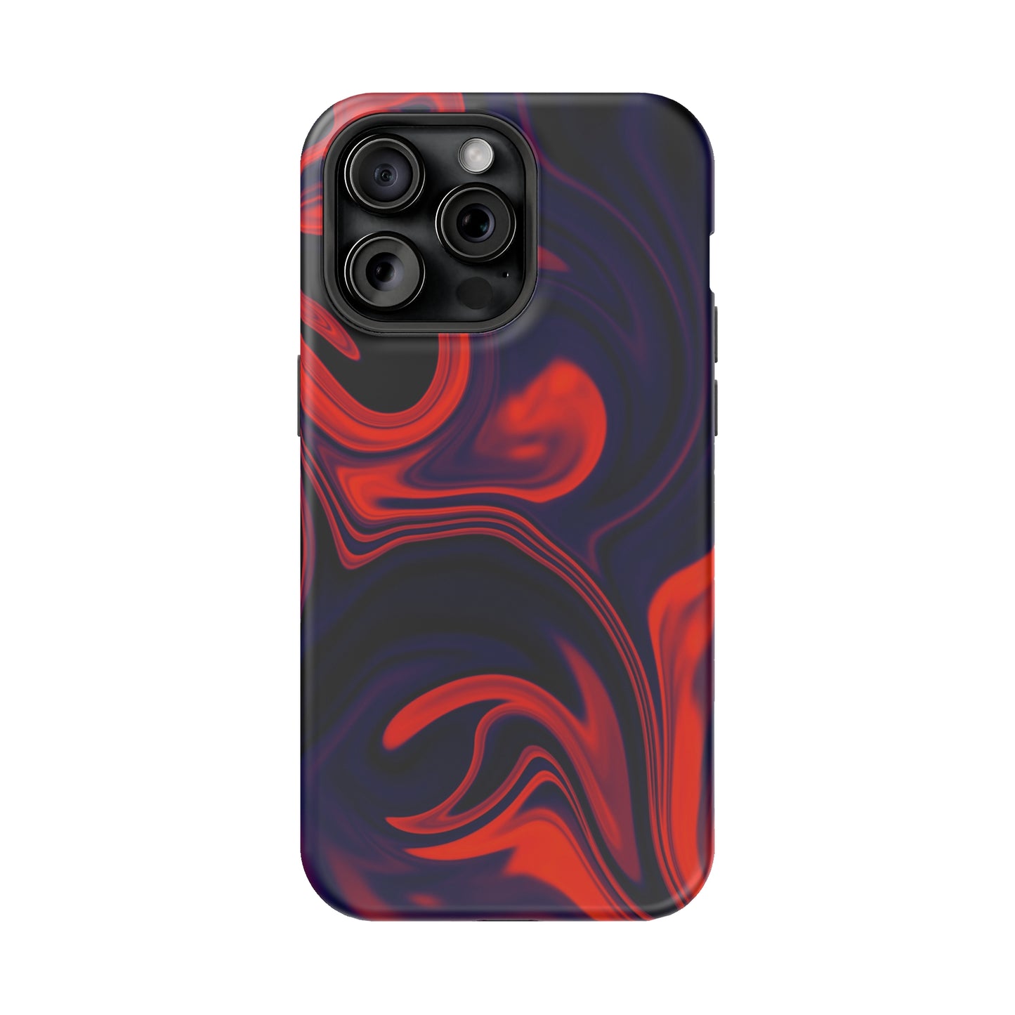 Orange & Navy blue liquid marble pattern MagSafe Tough Case