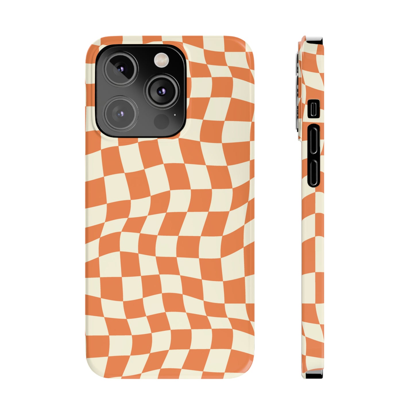 Retro Orange Peel Crazy Checkers Snap Case