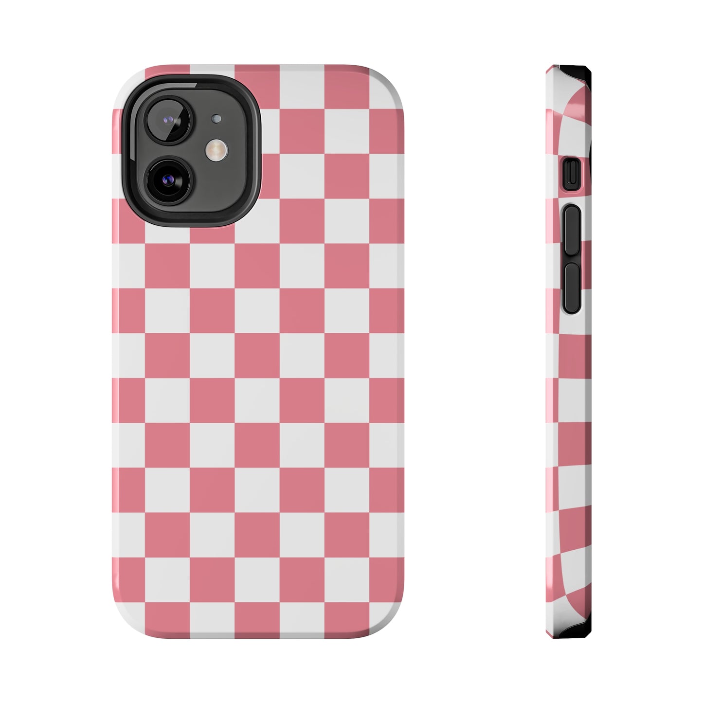 Pink Checkers Tough iPhone Case