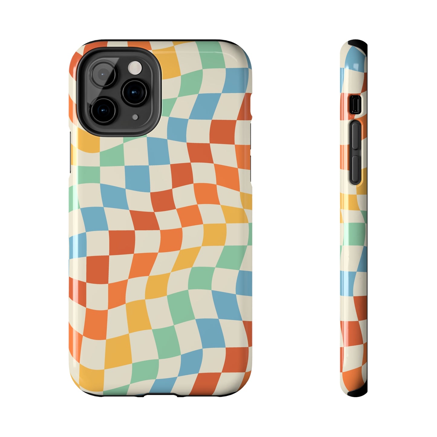 Retro Crazy Checkers Tough iPhone Case