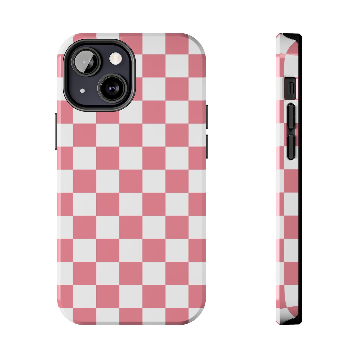 Pink Checkers Tough iPhone Case