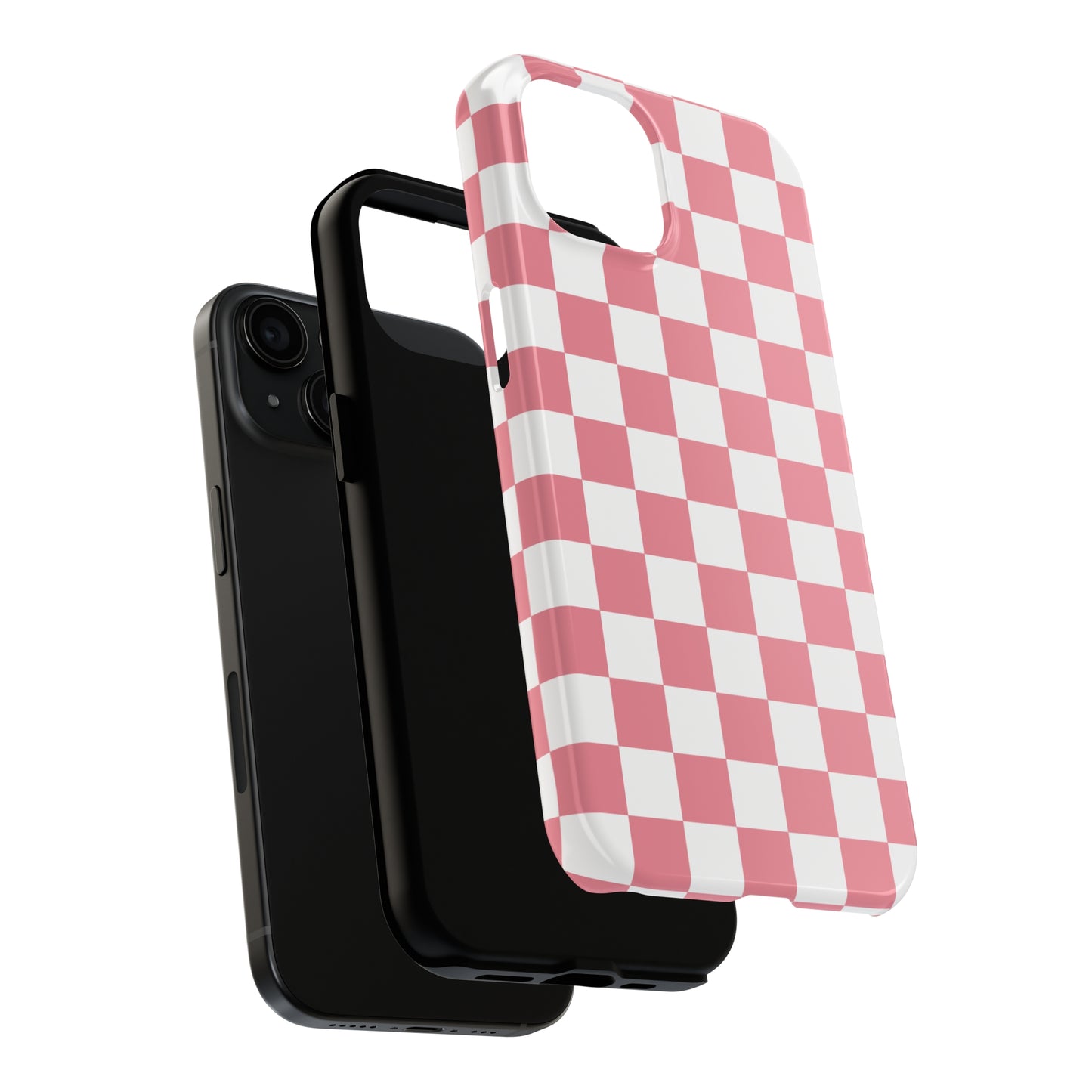 Pink Checkers Tough iPhone Case