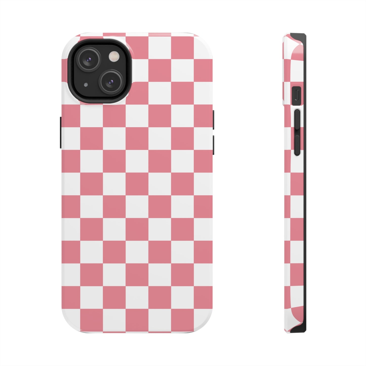 Pink Checkers Tough iPhone Case