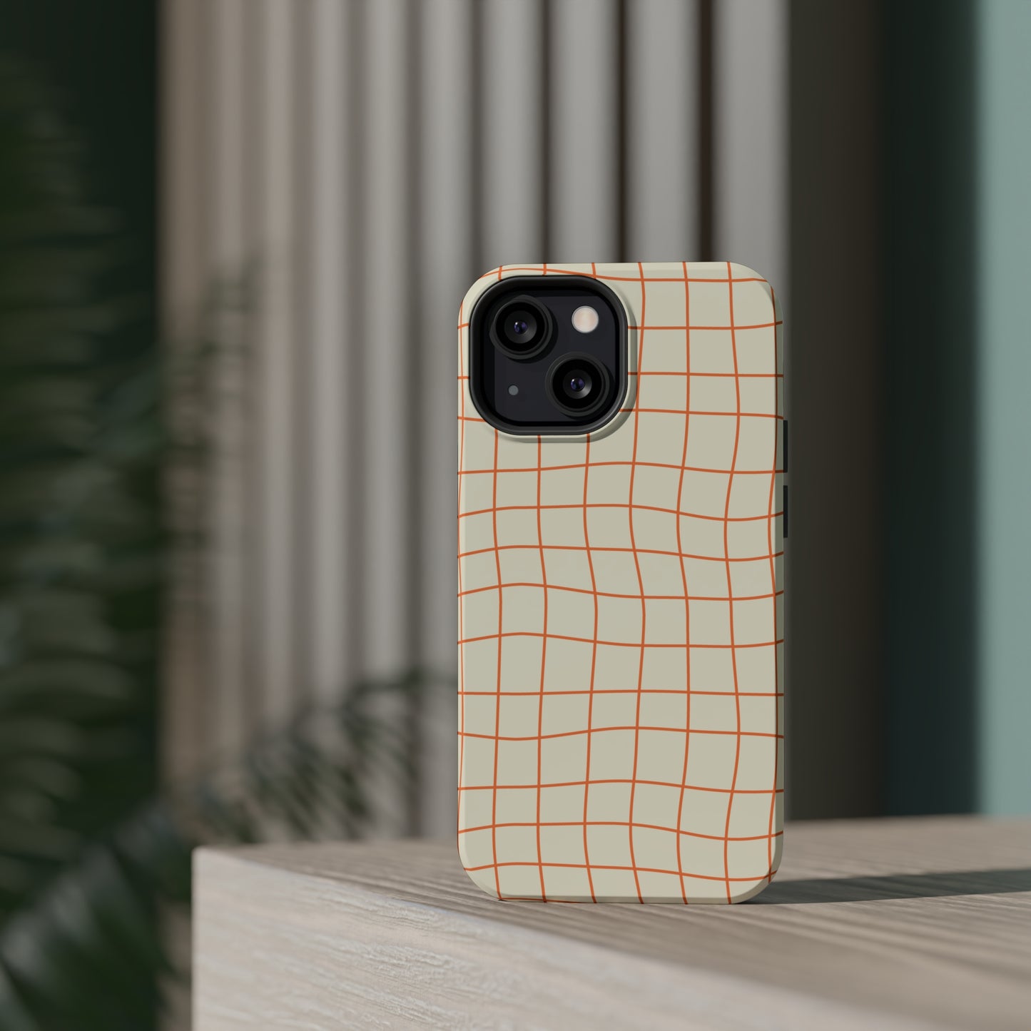 Soft Beige Dizzy Grid MagSafe Tough Case