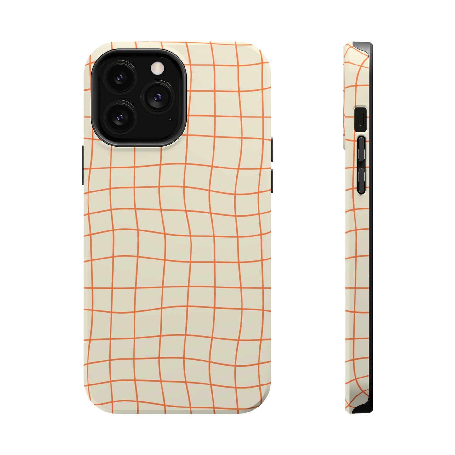 Soft Beige Dizzy Grid MagSafe Tough Case