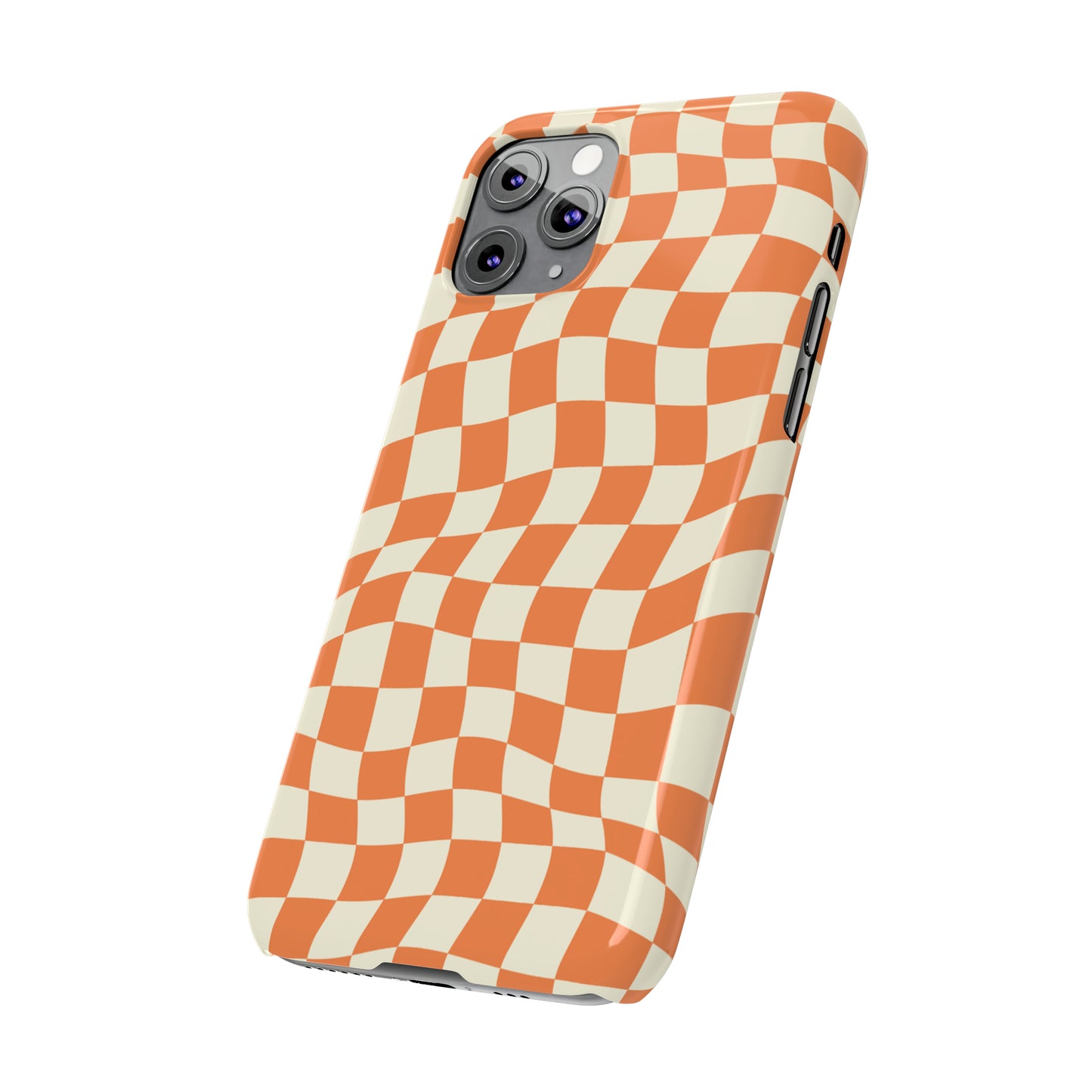Retro Orange Peel Crazy Checkers Snap Case