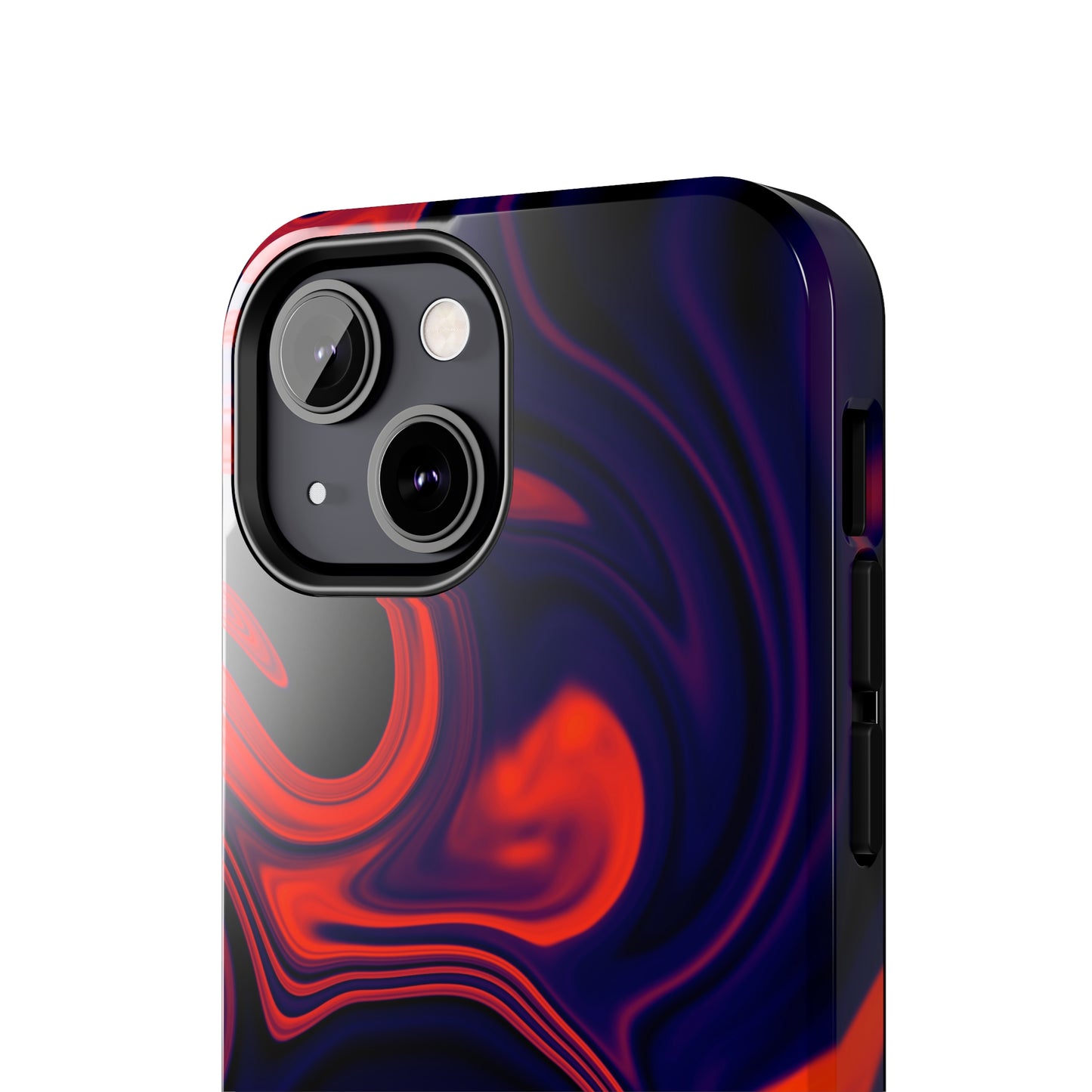 Orange & Navy blue liquid marble pattern Tough Case
