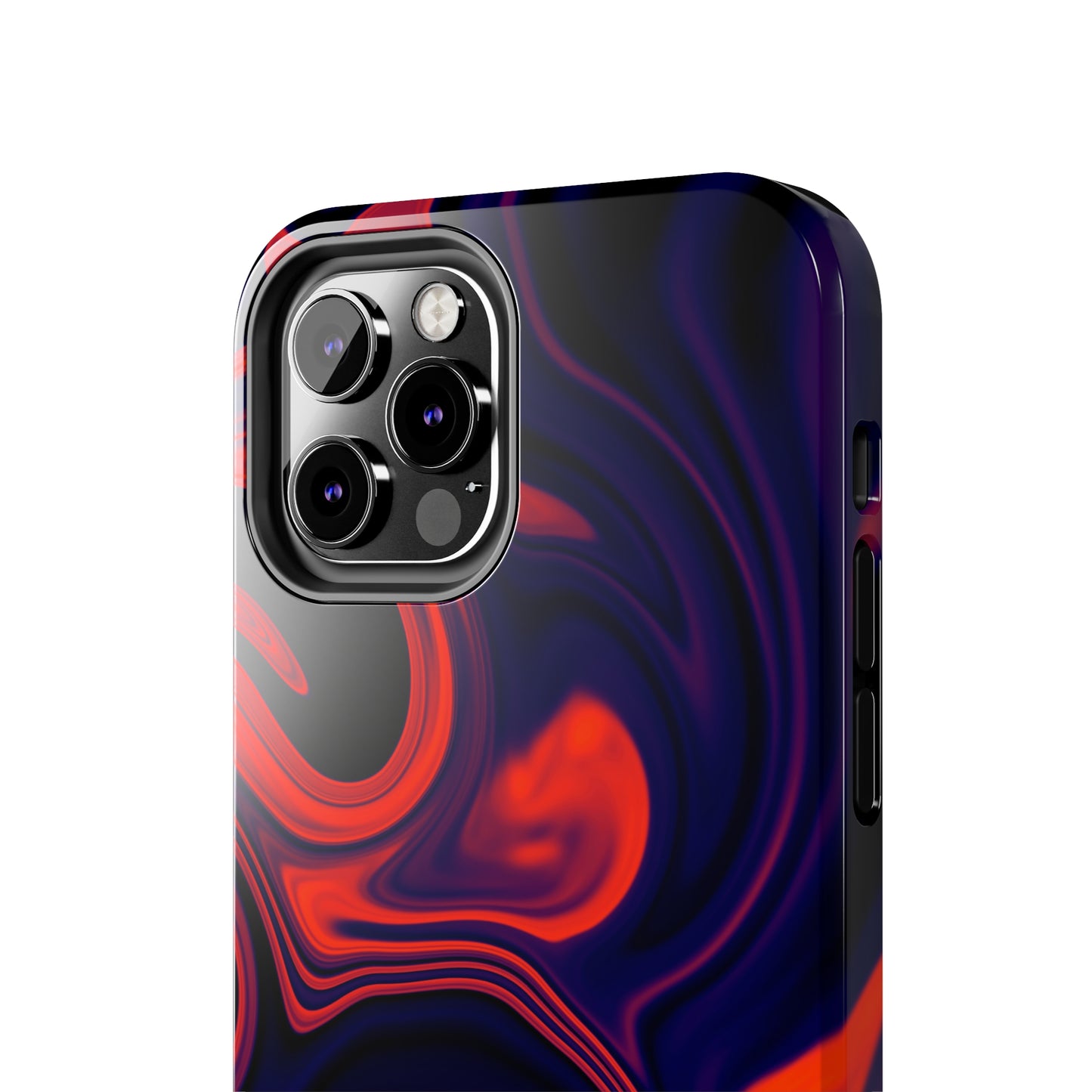 Orange & Navy blue liquid marble pattern Tough Case