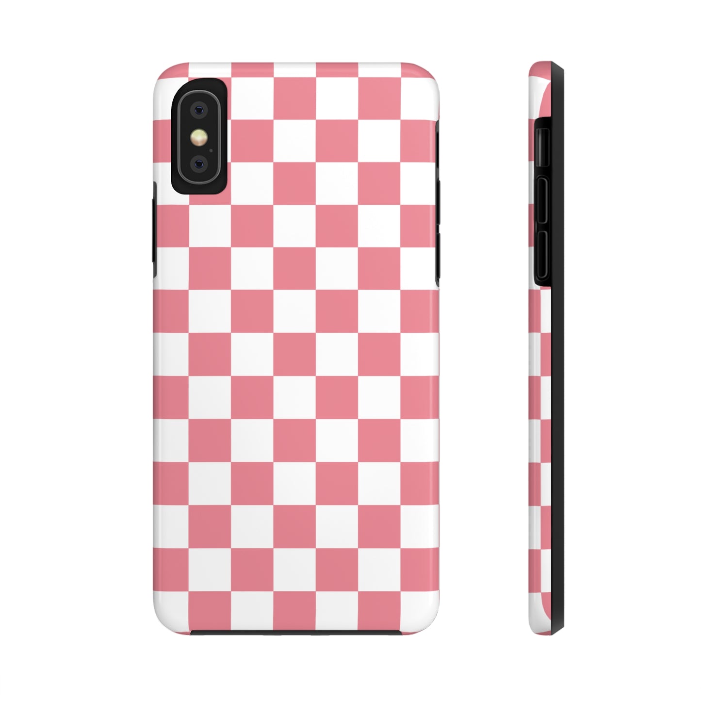 Pink Checkers Tough iPhone Case