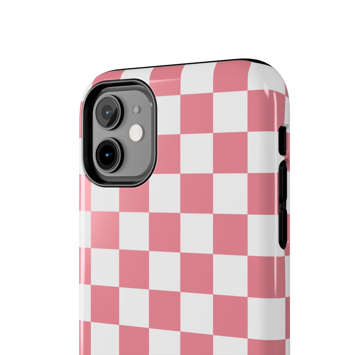 Pink Checkers Tough iPhone Case