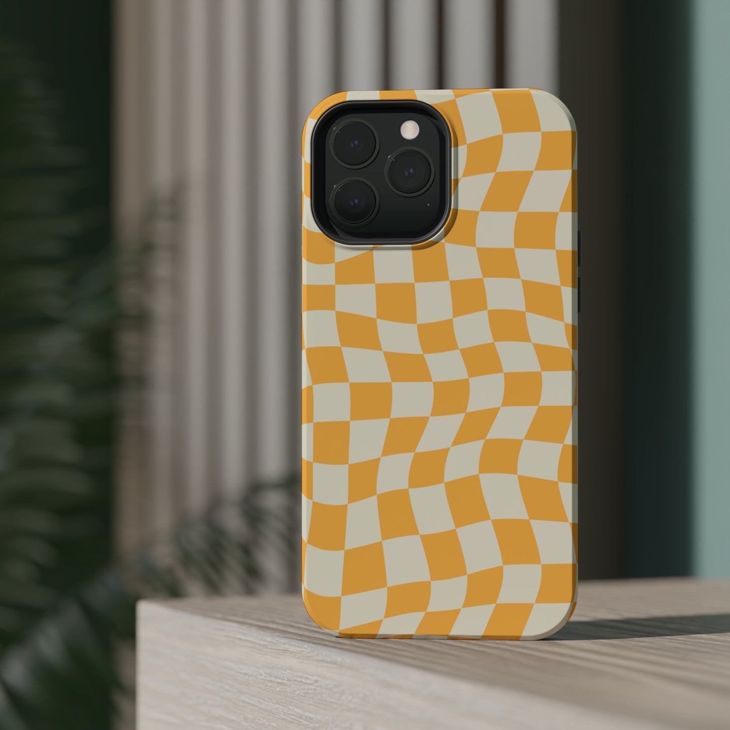 Lime Crazy Checkers MagSafe Tough Case