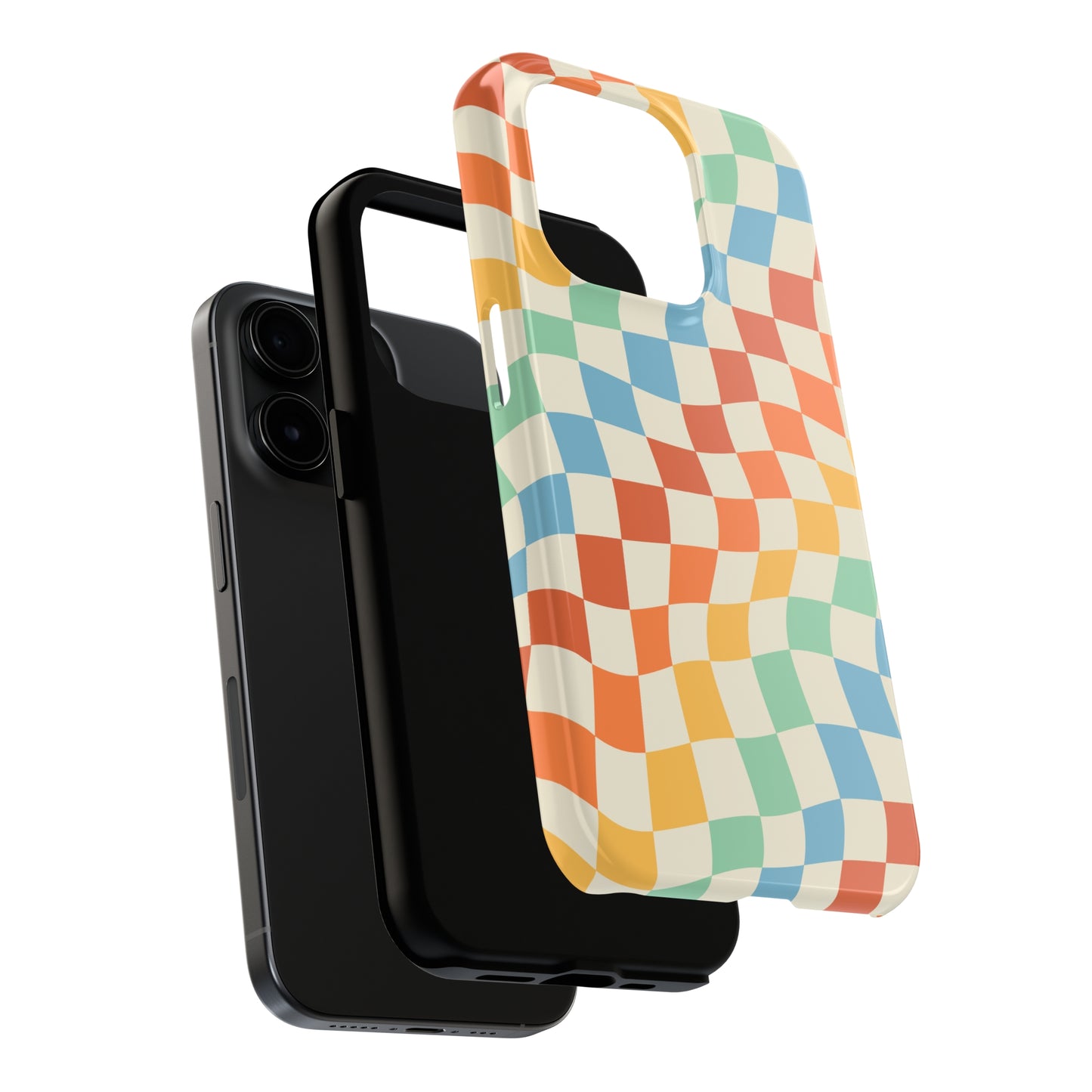 Retro Crazy Checkers Tough iPhone Case