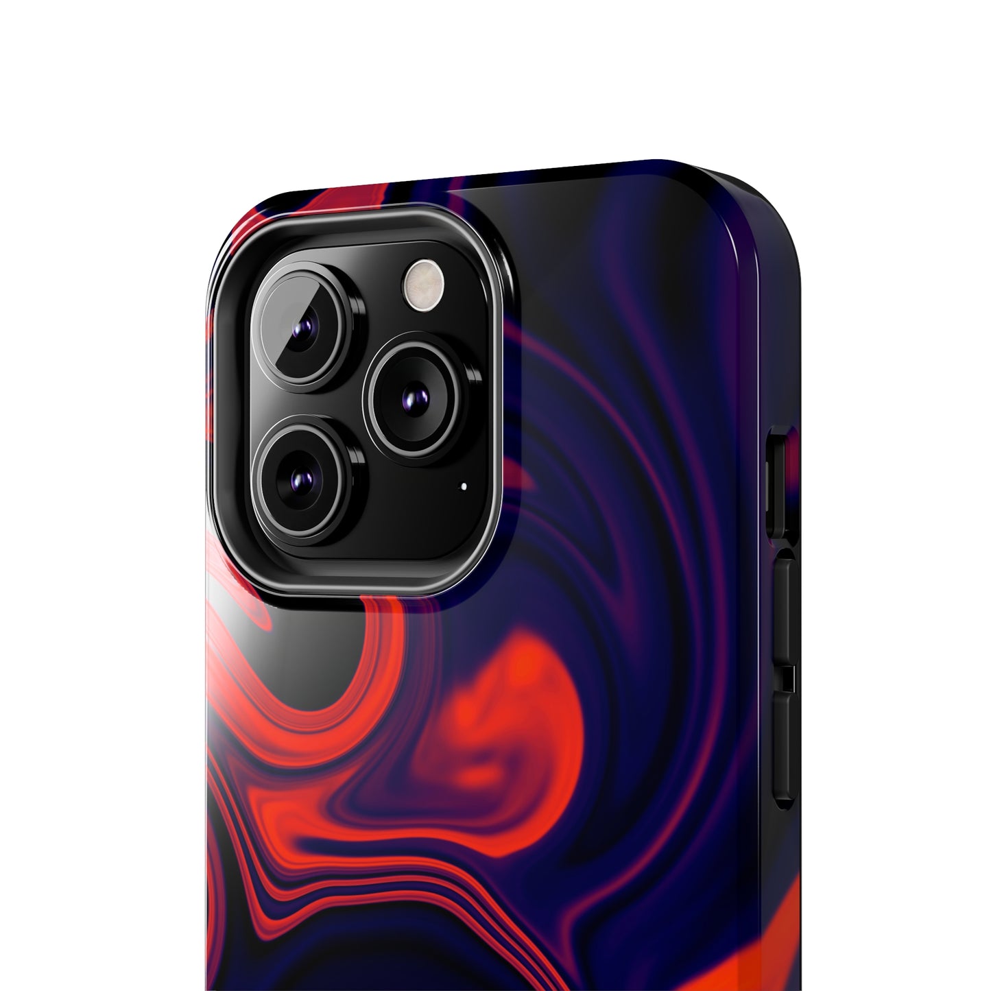 Orange & Navy blue liquid marble pattern Tough Case