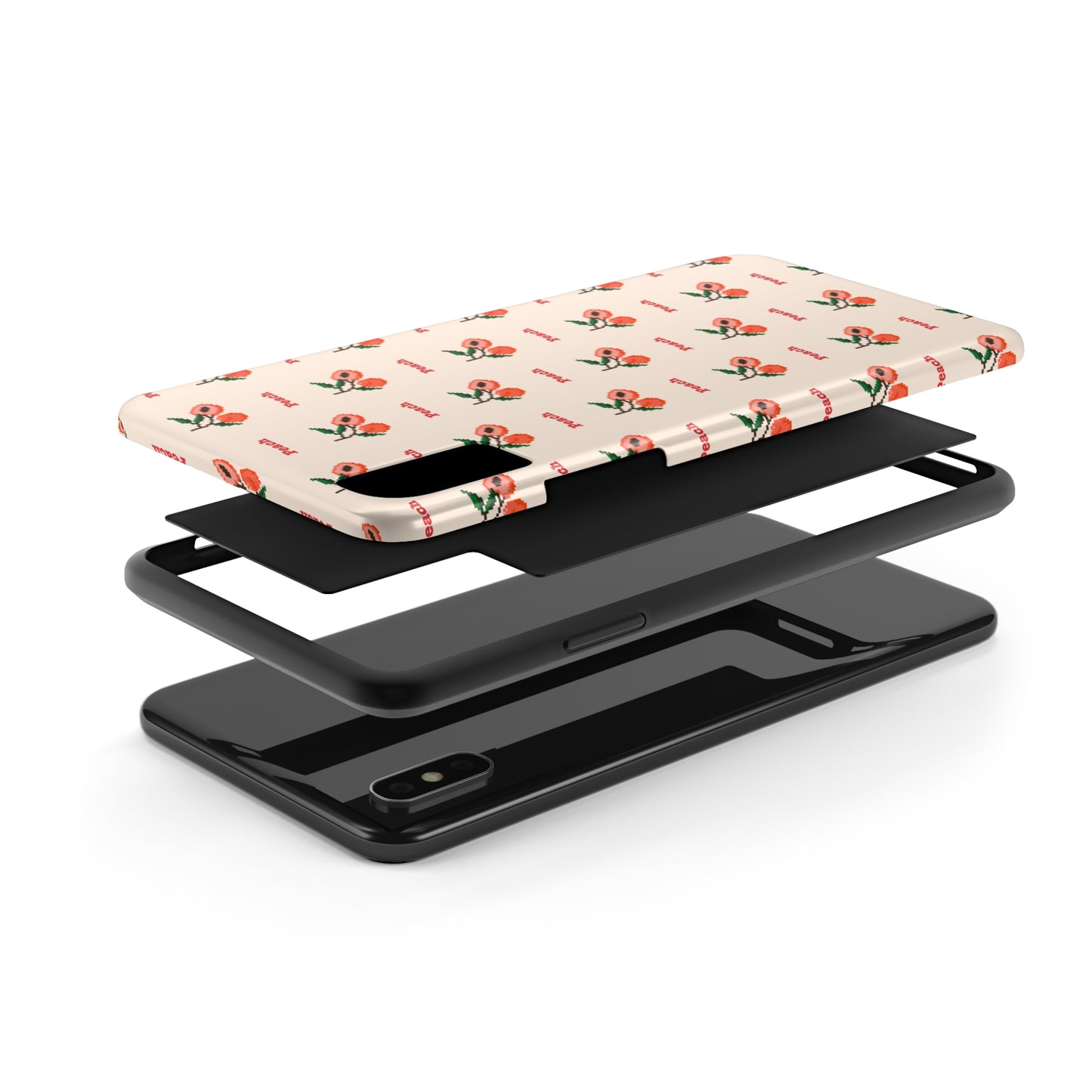 Pixelated Peach Tough iPhone Case