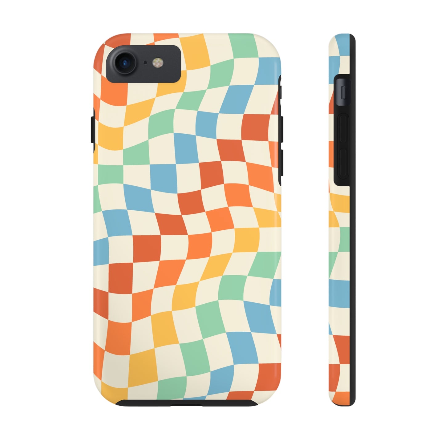 Retro Crazy Checkers Tough iPhone Case