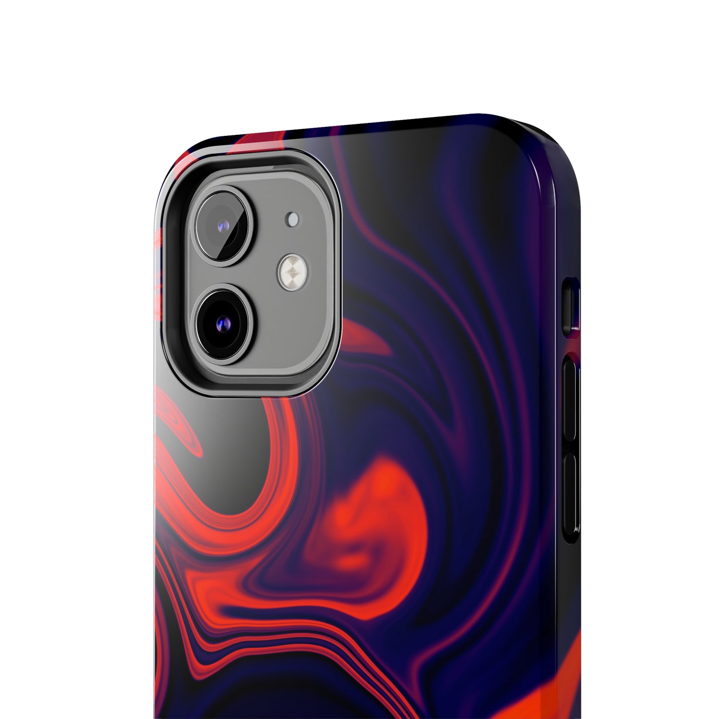 Orange & Navy blue liquid marble pattern Tough Case