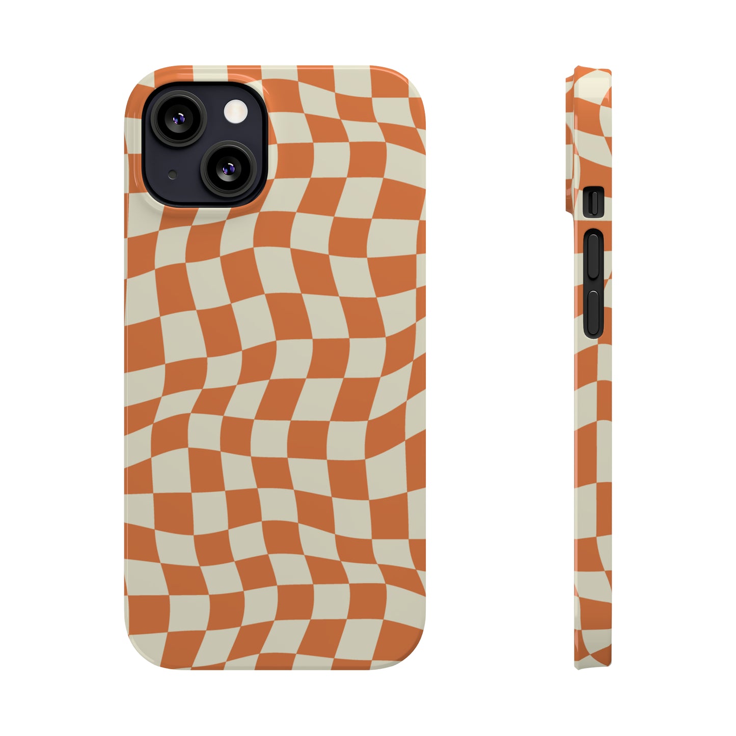 Retro Orange Peel Crazy Checkers Snap Case