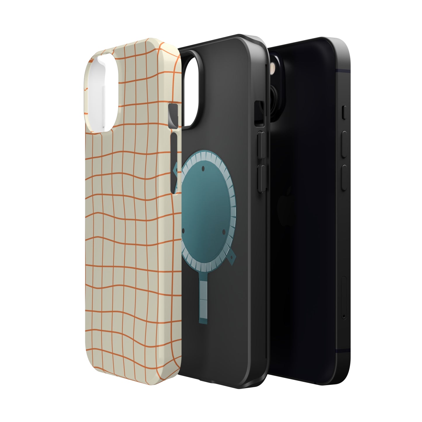 Soft Beige Dizzy Grid MagSafe Tough Case
