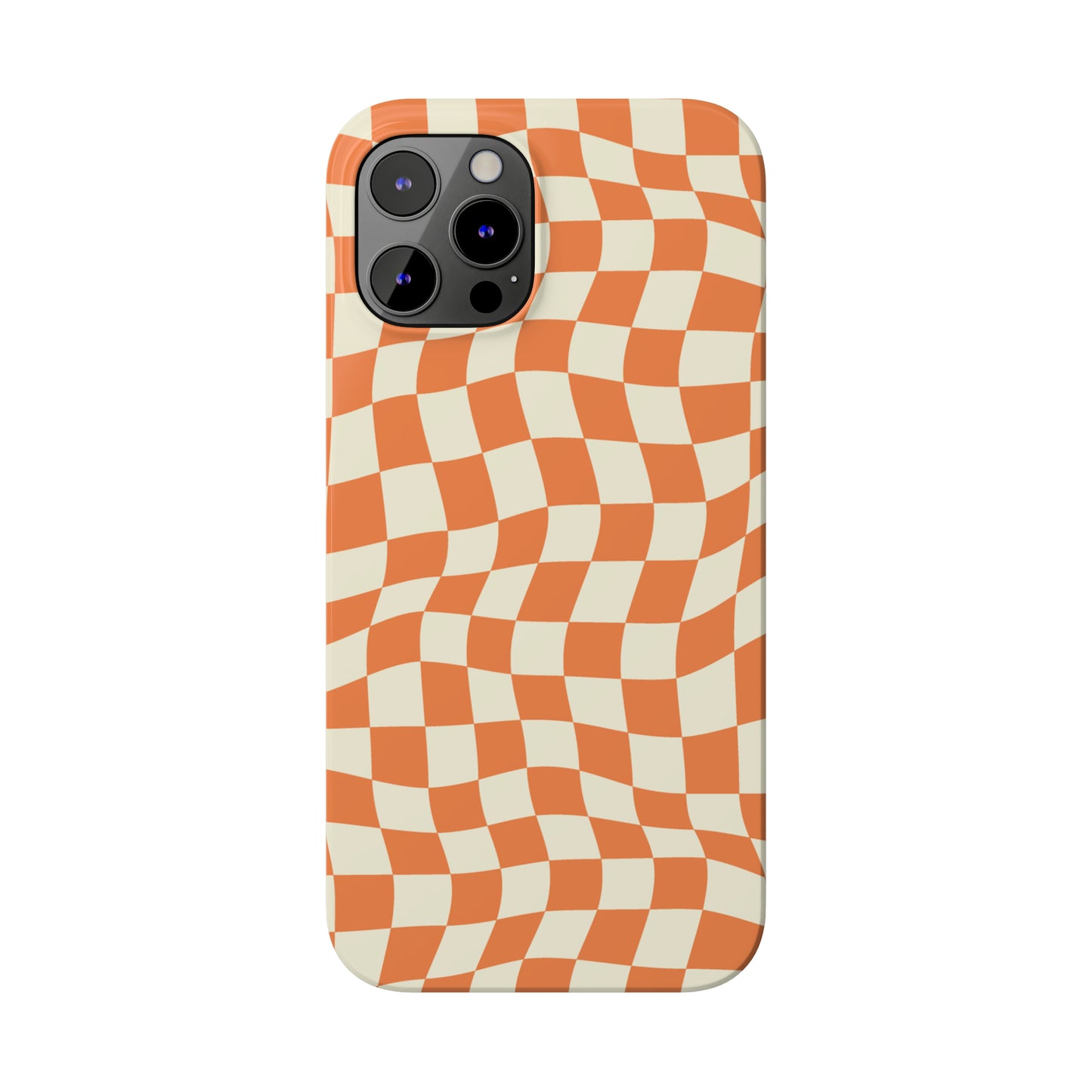 Retro Orange Peel Crazy Checkers Snap Case