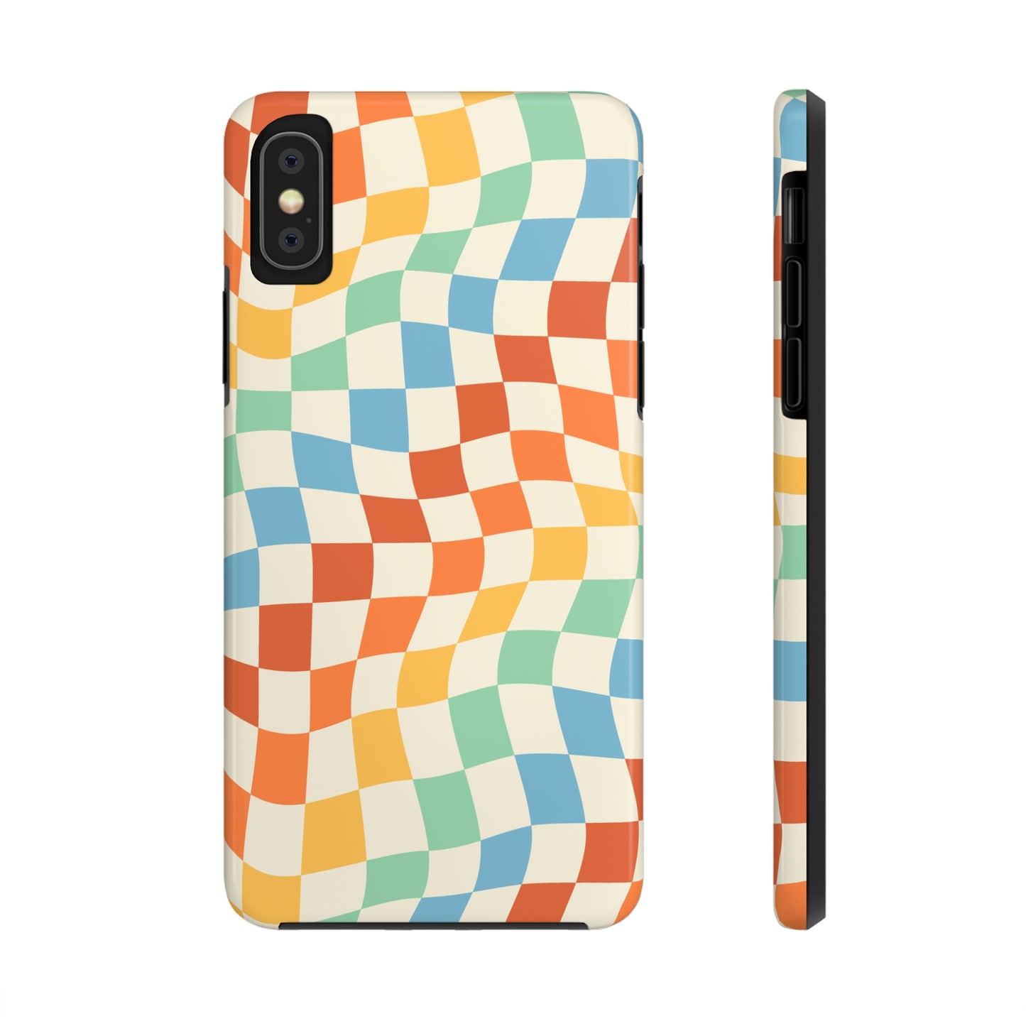 Retro Crazy Checkers Tough iPhone Case