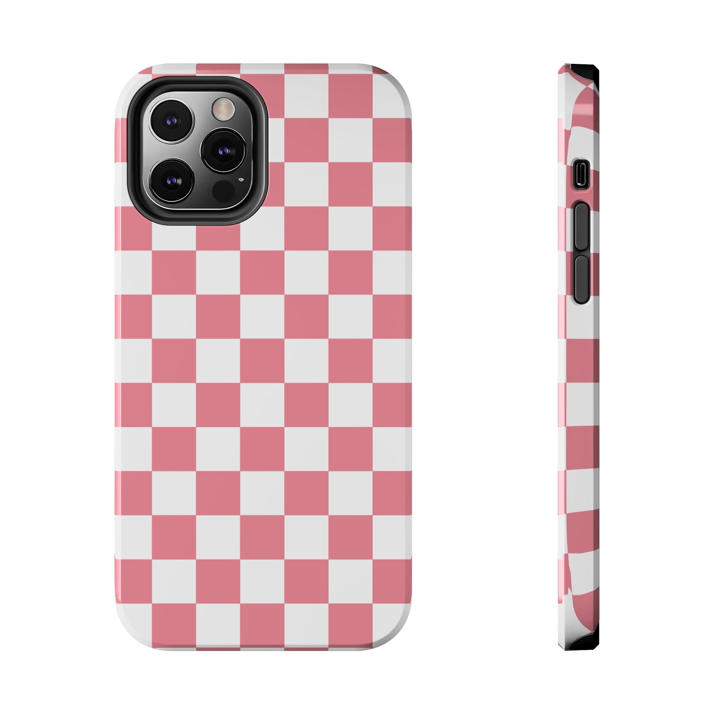 Pink Checkers Tough iPhone Case