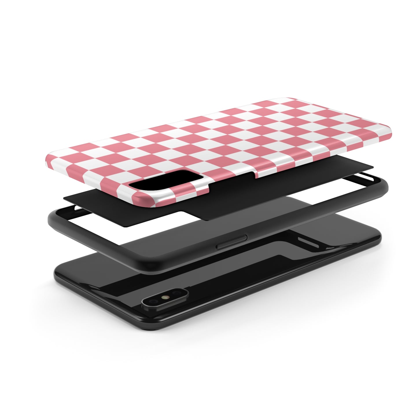 Pink Checkers Tough iPhone Case