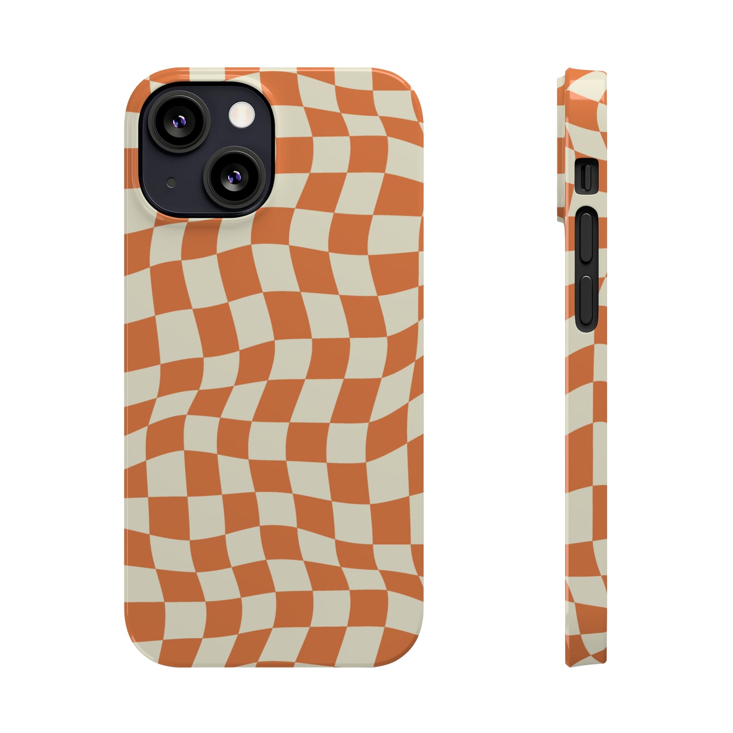 Retro Orange Peel Crazy Checkers Snap Case